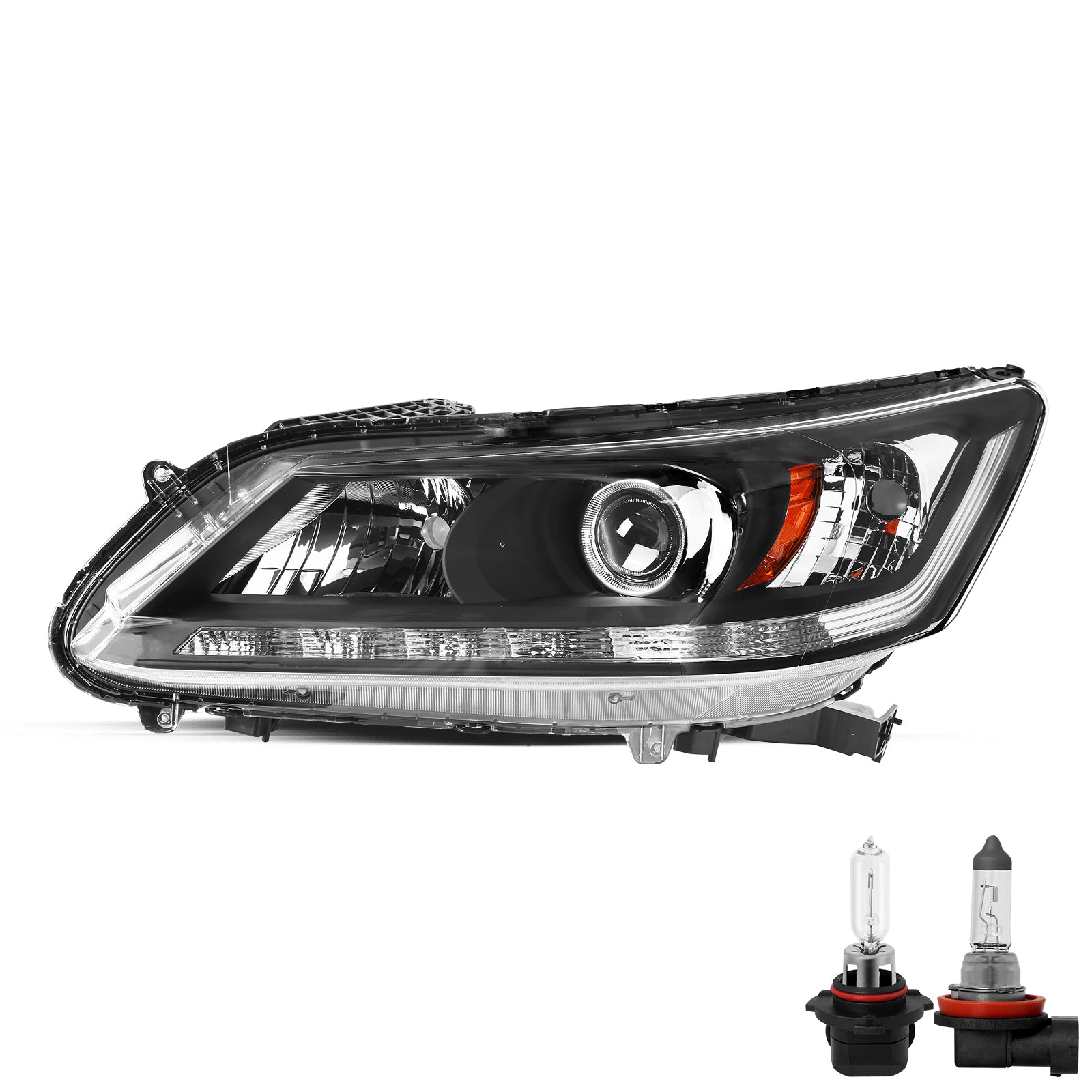 VehicleAid Headlights For 2013-2015 Honda Accord w/LED DRL