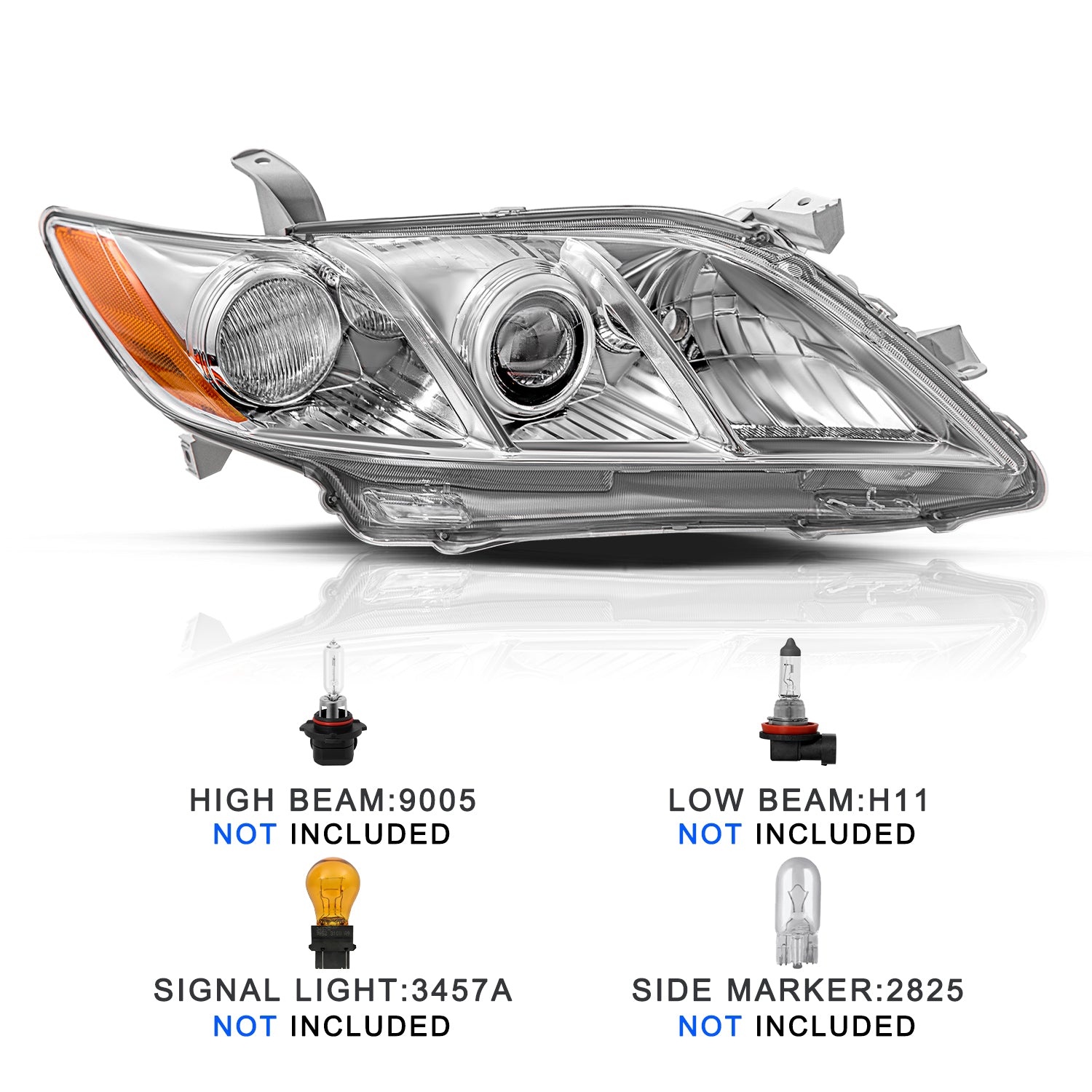 VehicleAid Headlights For 2007-2009 Toyota Camry