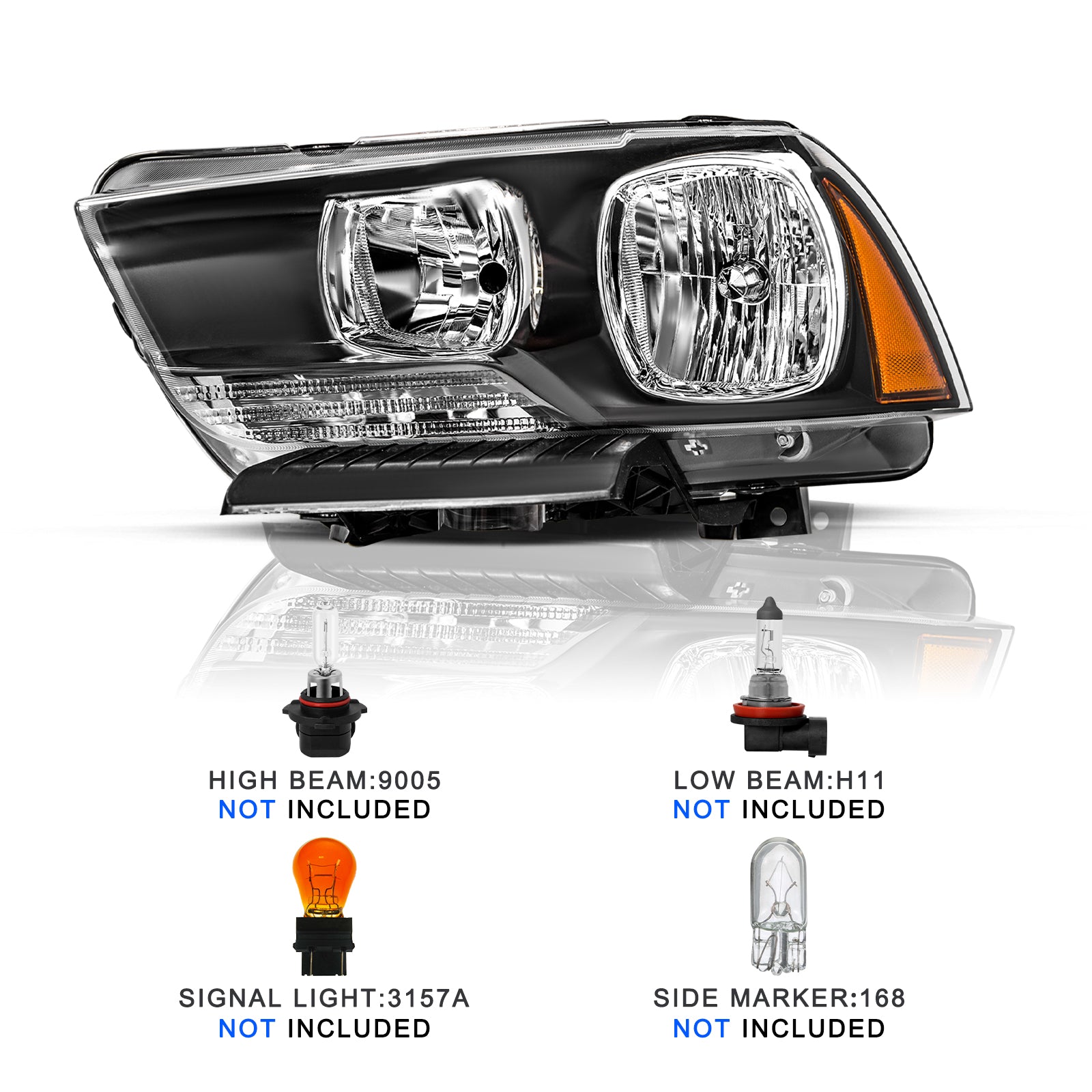 VehicleAid Headlights For 2011-2014 Dodge Charger