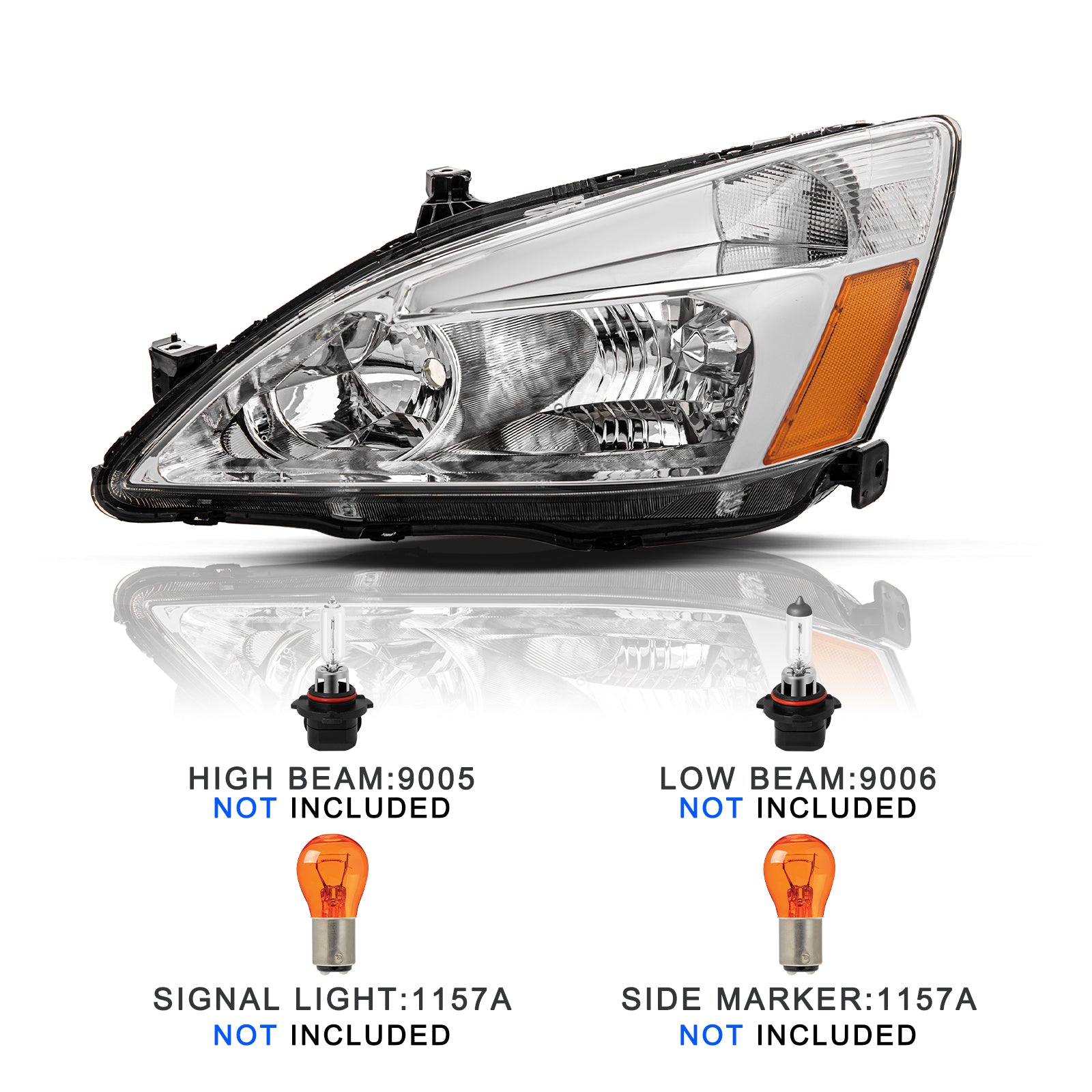 VehicleAid Headlights For 2003-2007 Honda Accord