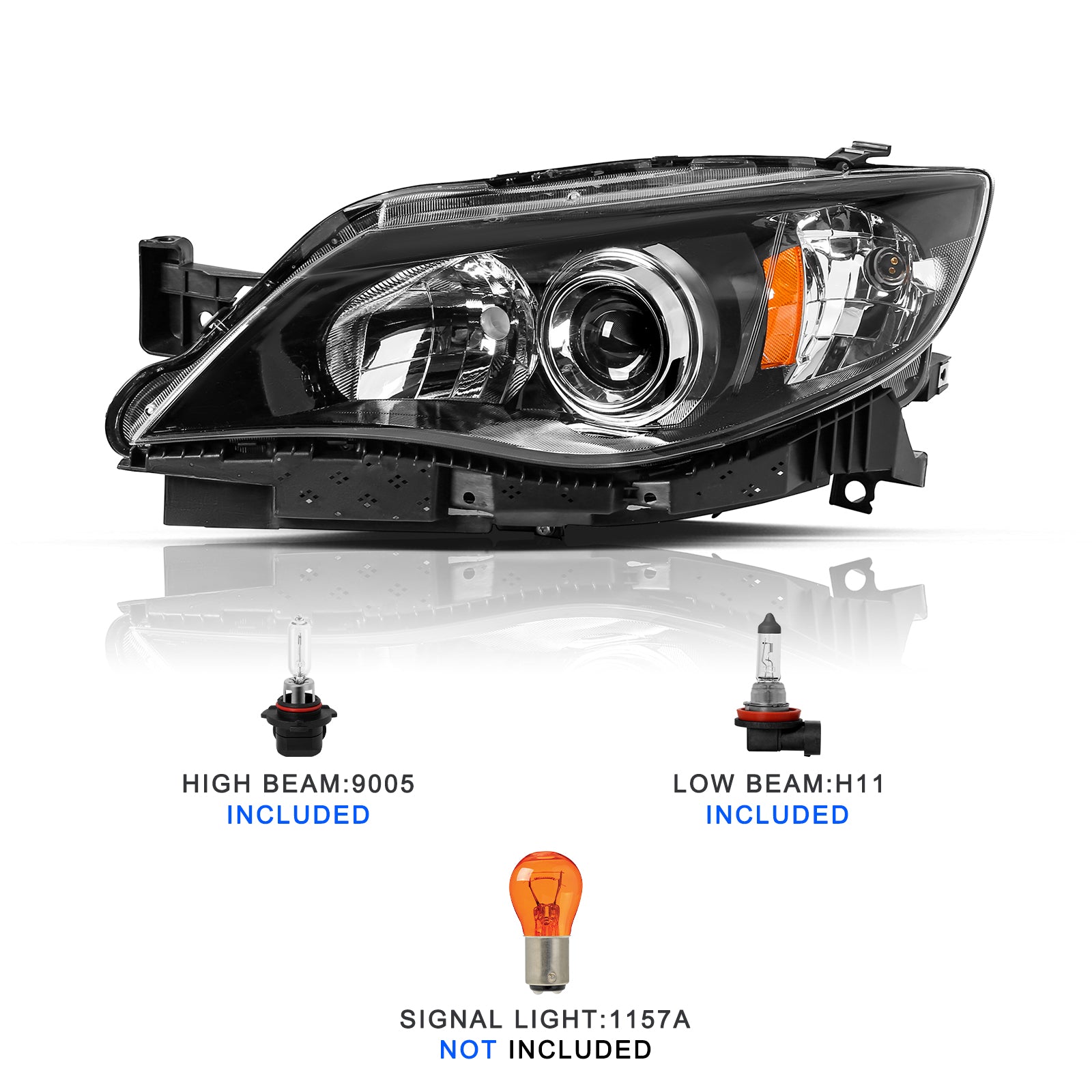 VehicleAid Headlights For 2008-2011 Subaru Impreza