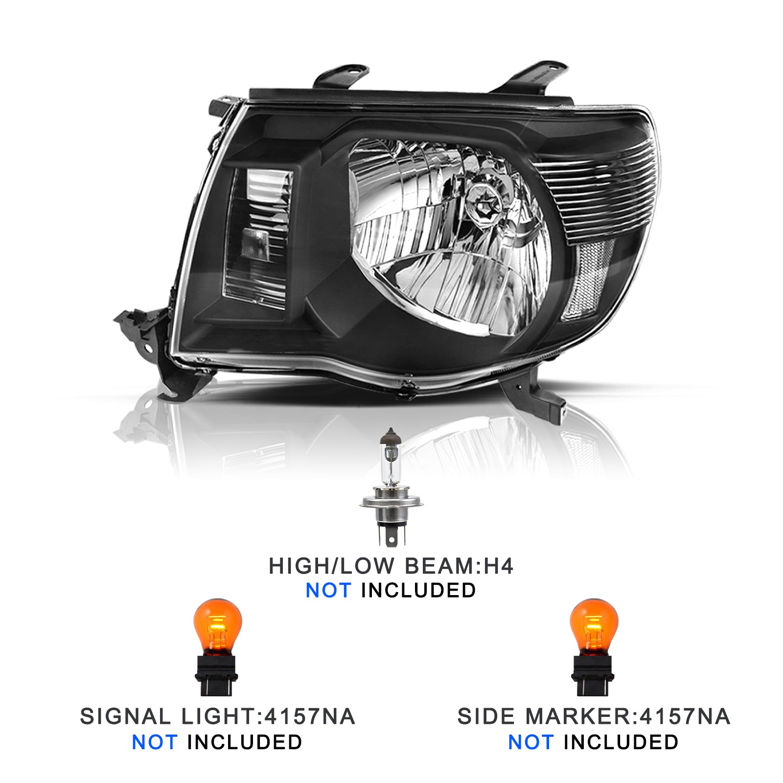 VehicleAid Headlights For 2005-2011 Toyota Tacoma