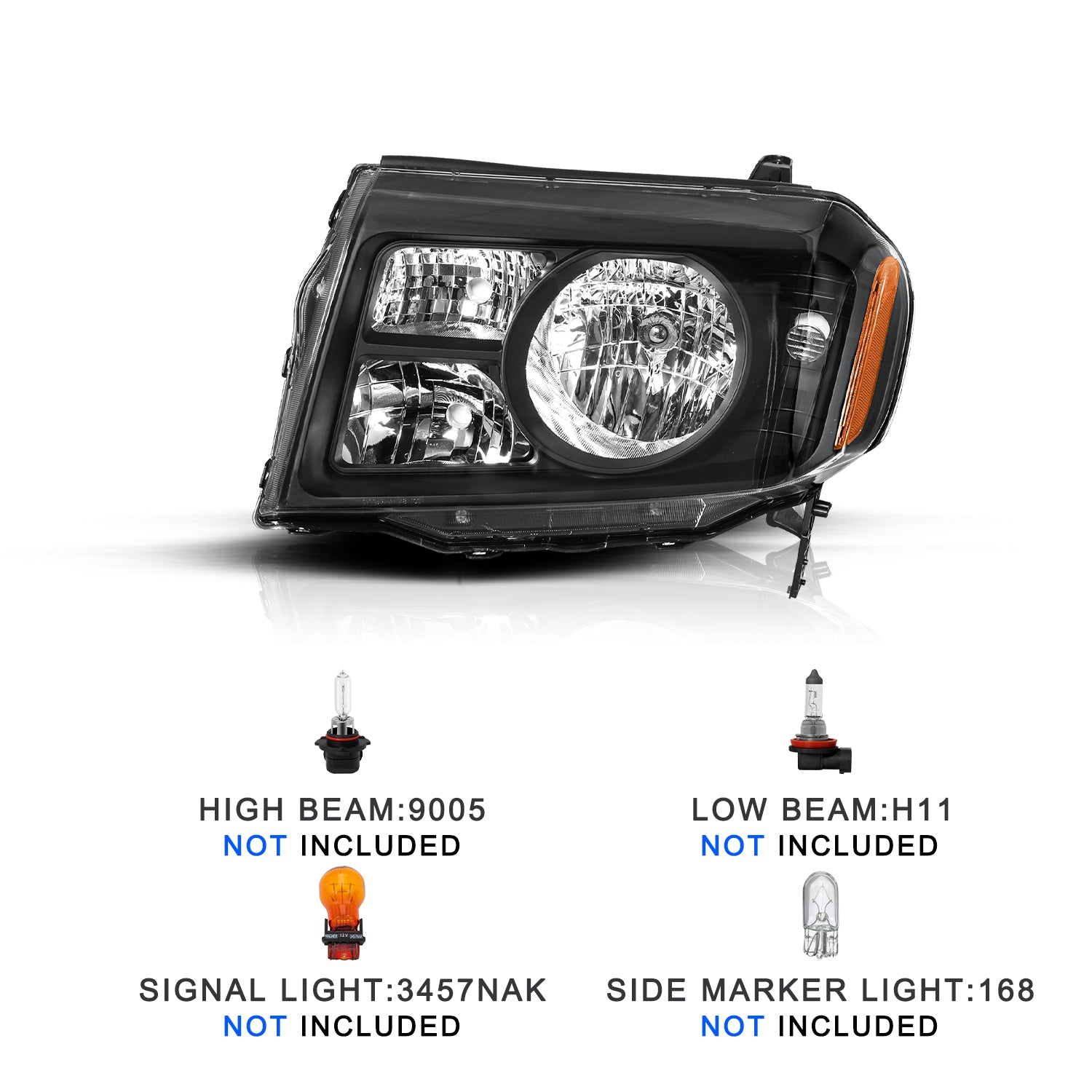 VehicleAid Headlights For 2009-2011 Honda Pilot