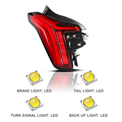 VehicleAid Taillights For 2020-2022 Cadillac CT5 All Red