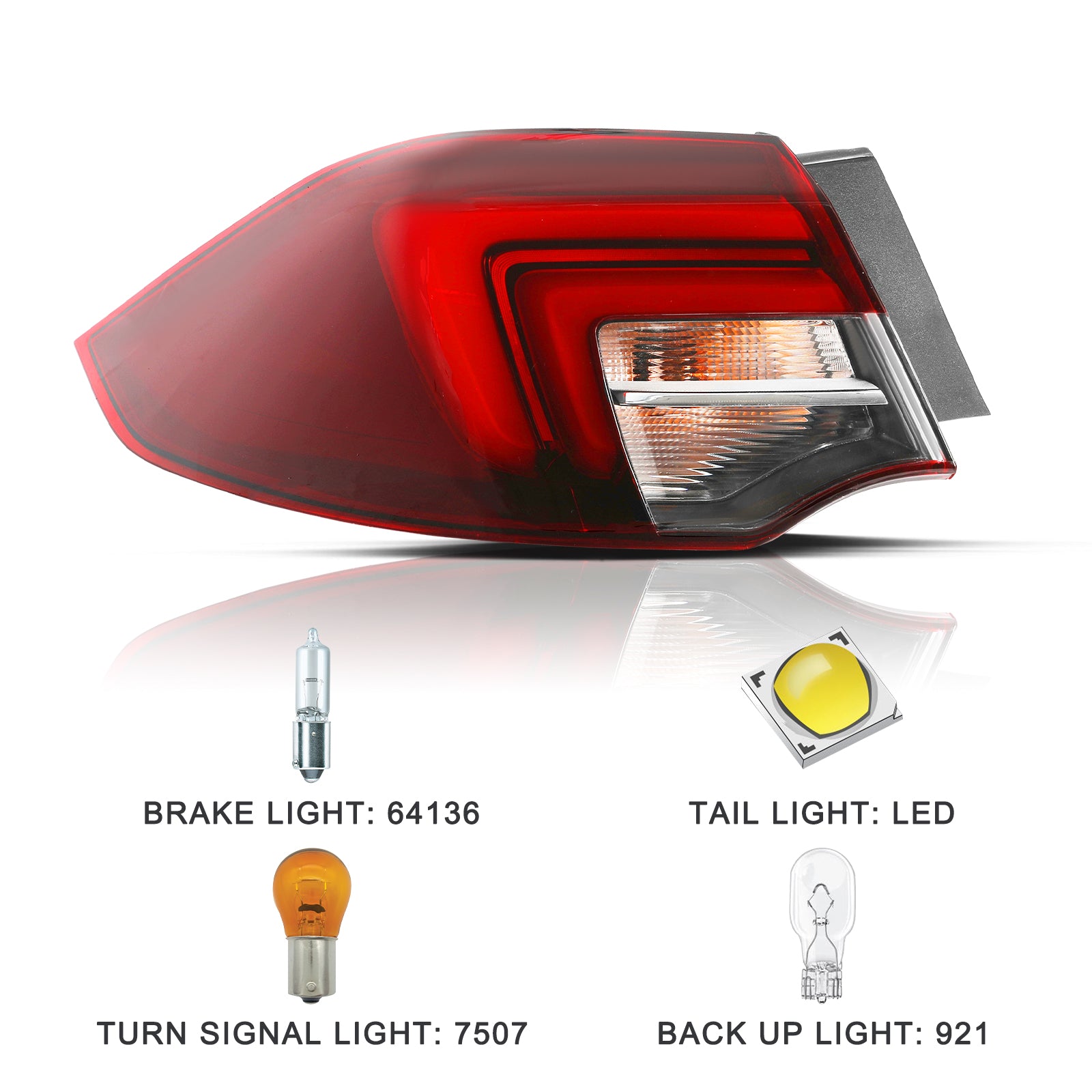 VehicleAid Taillights For 2018-2020 Buick Regal Sportback