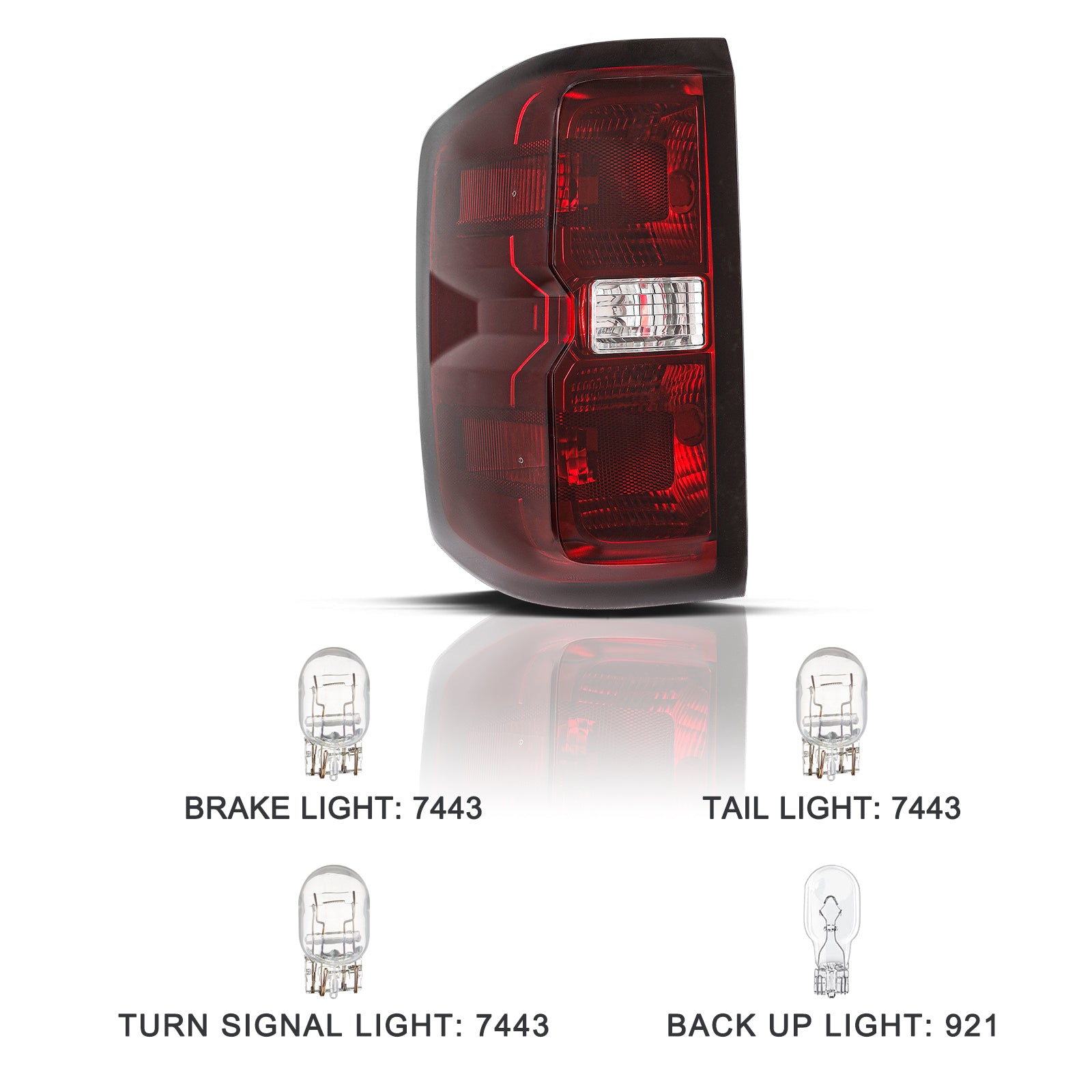 VehicleAid Taillights For 2014-2018 Chevy Silverado