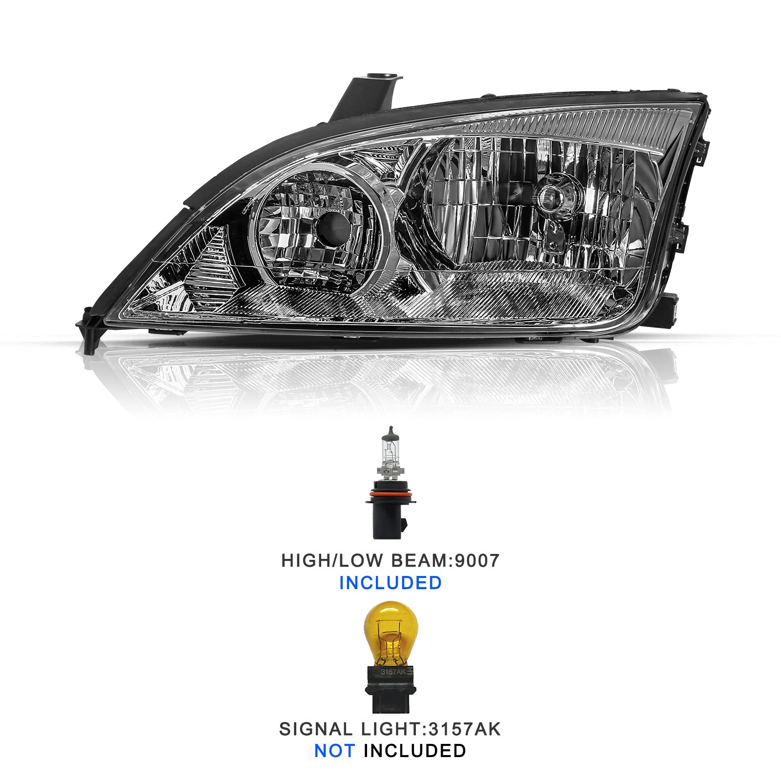 VehicleAid Headlights For 2005-2007 Ford Focus