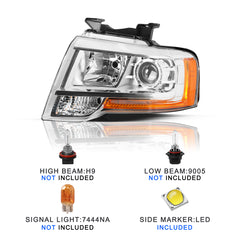 VehicleAid Halogen Projector Model Headlights For 2015-2017 Ford Expedition