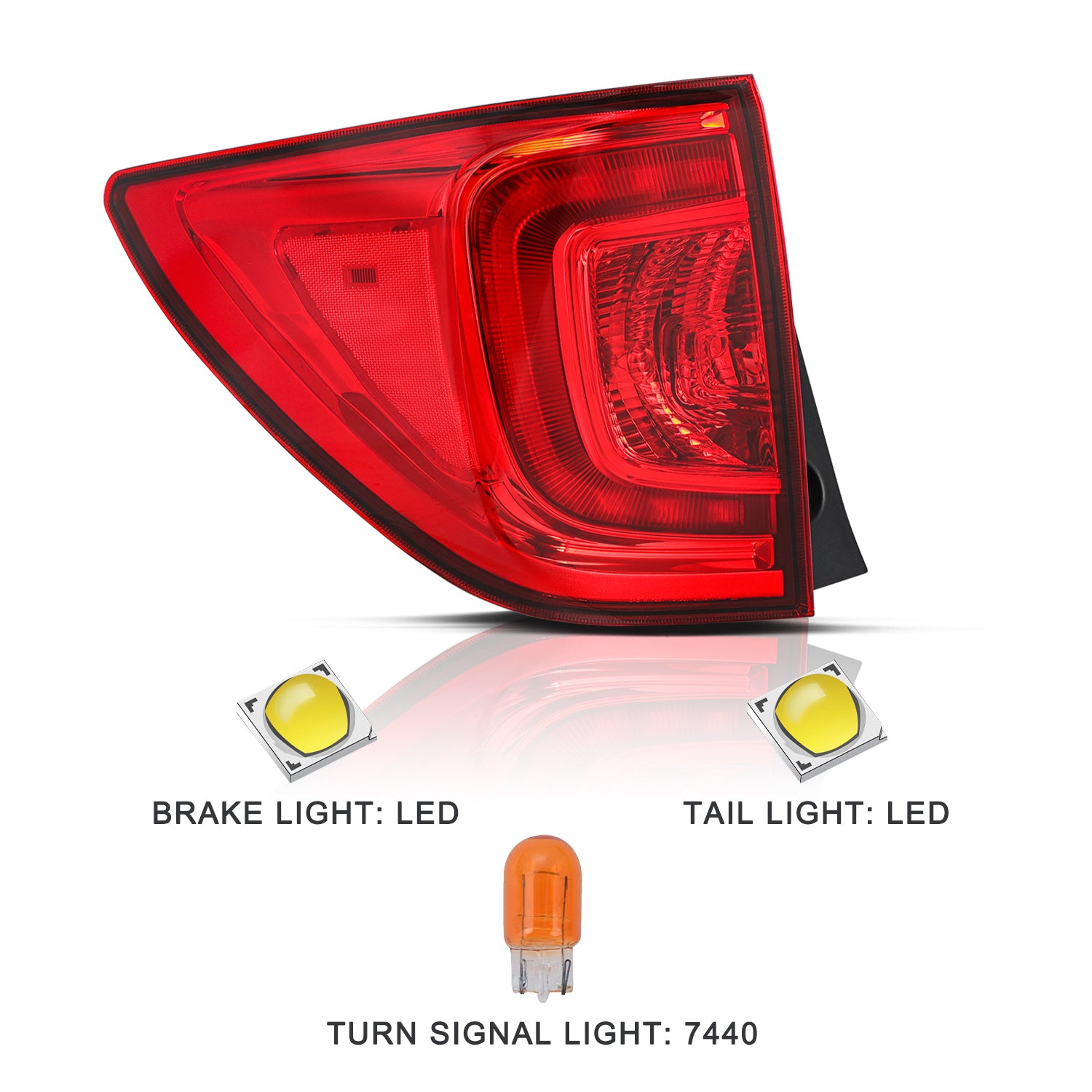 VehicleAid Taillights For 2016-2018 Honda Pilot