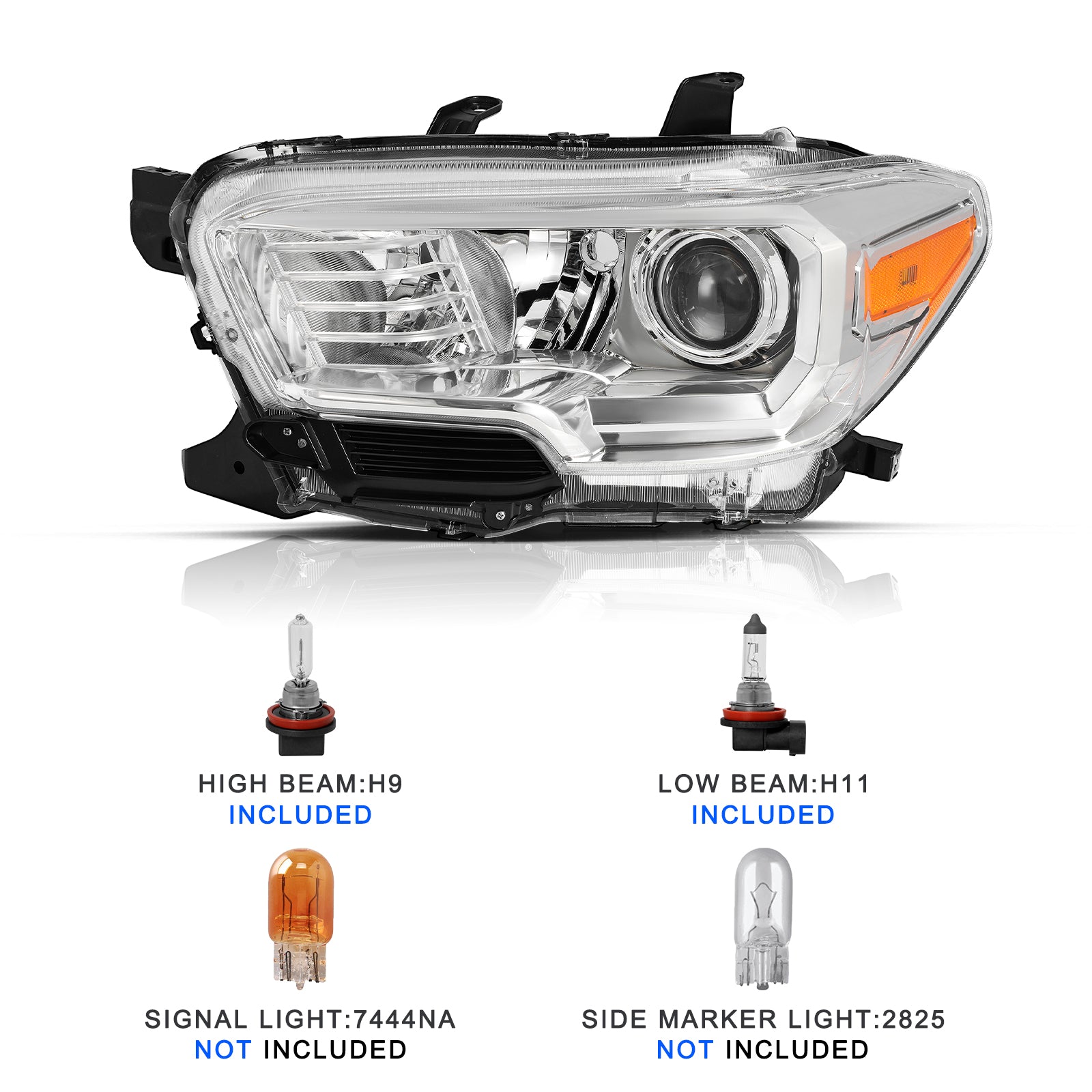 VehicleAid Headlights For 2016-2018 Toyota Tacoma