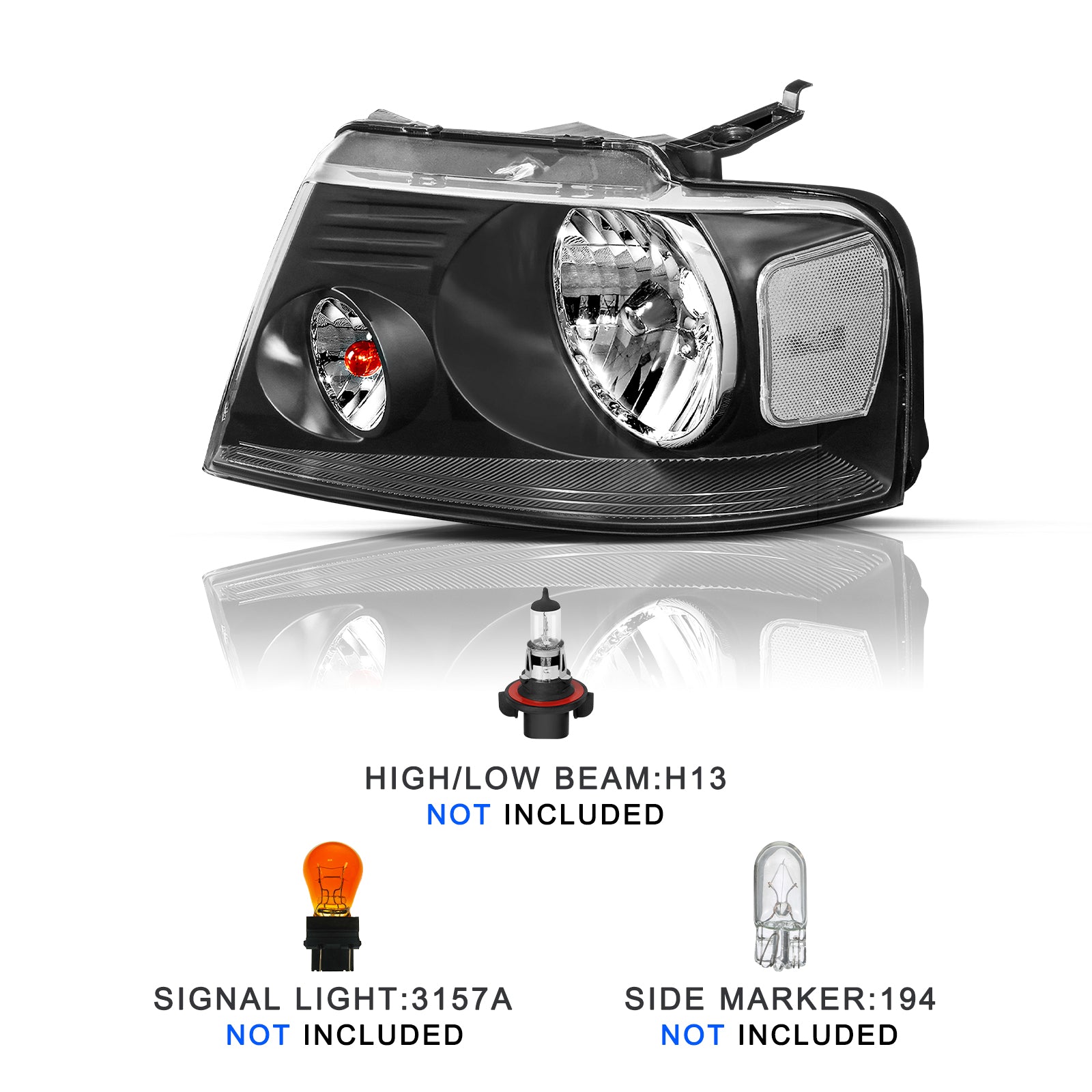 VehicleAid Headlights For 2006-2008 Lincoln Mark LT