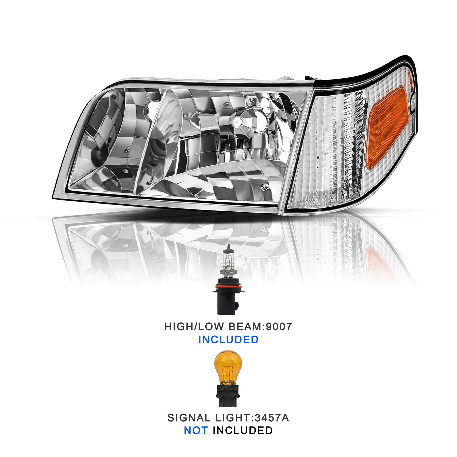 VehicleAid Headlights For 1998-2011 Ford Crown Victoria