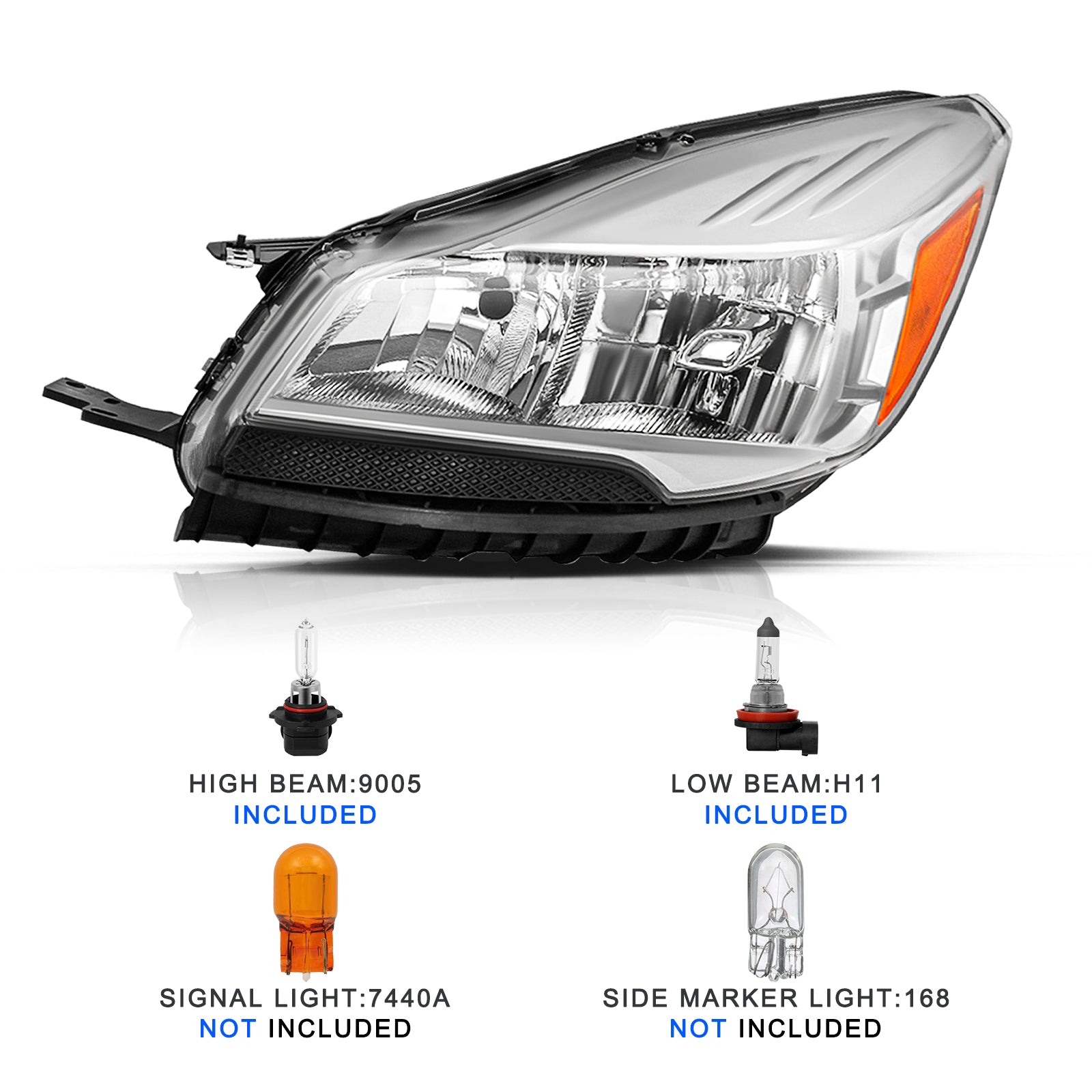 VehicleAid Headlights For 2013-2016 Ford Escape