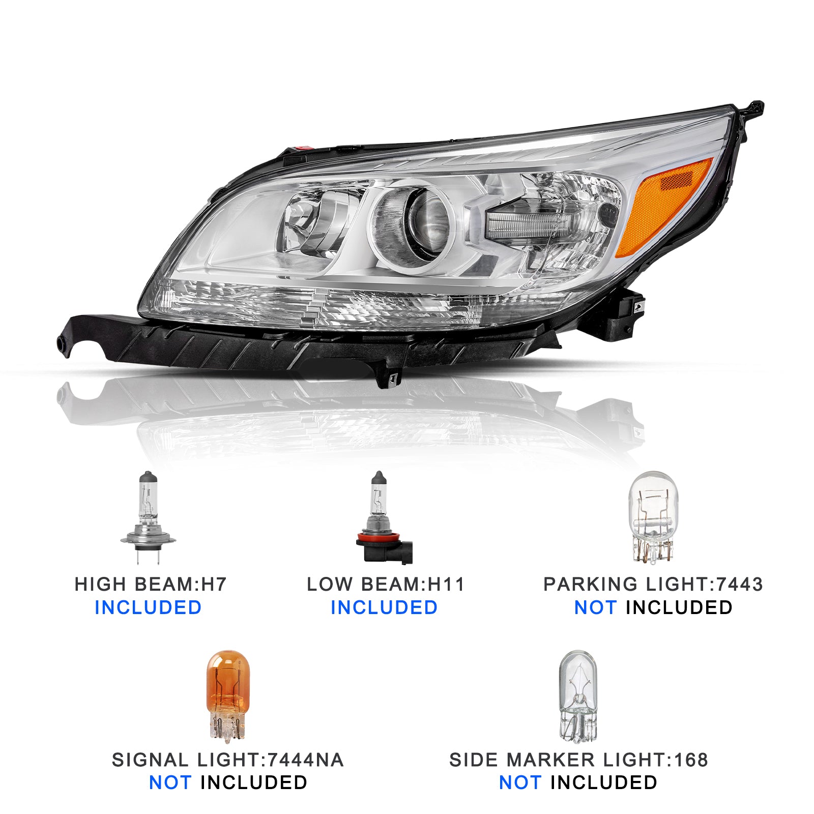 VehicleAid Headlights For 2016 Chevy Malibu Limited