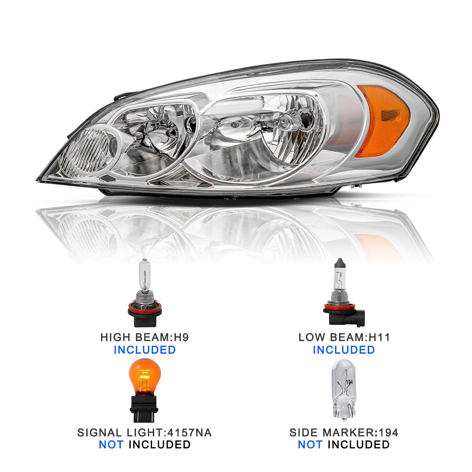 VehicleAid Headlights For 2006-2007 Chevy Monte Carlo