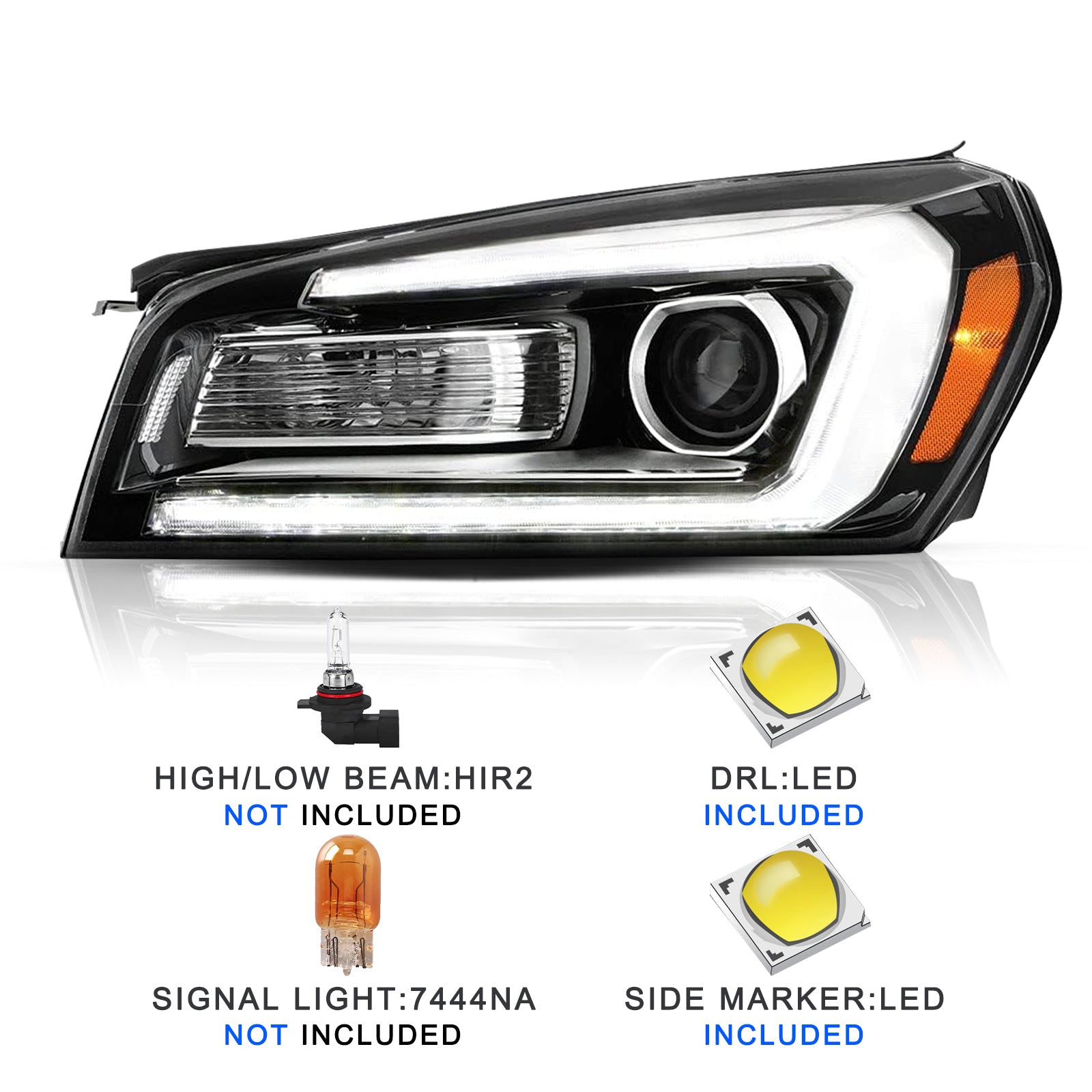 VehicleAid Headlights For 2013-2016 GMC Acadia