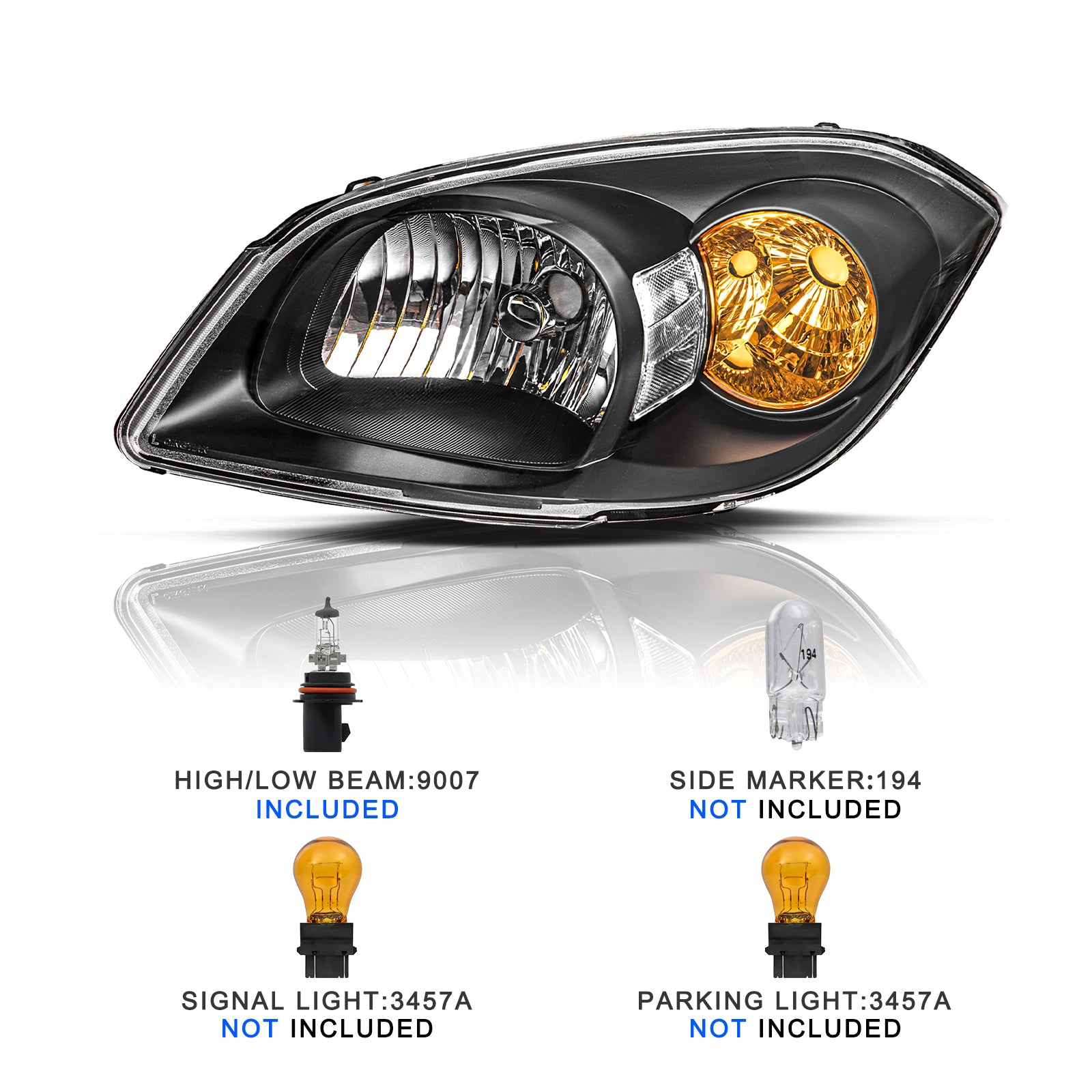 VehicleAid Headlights For 2007-2010 Pontiac G5