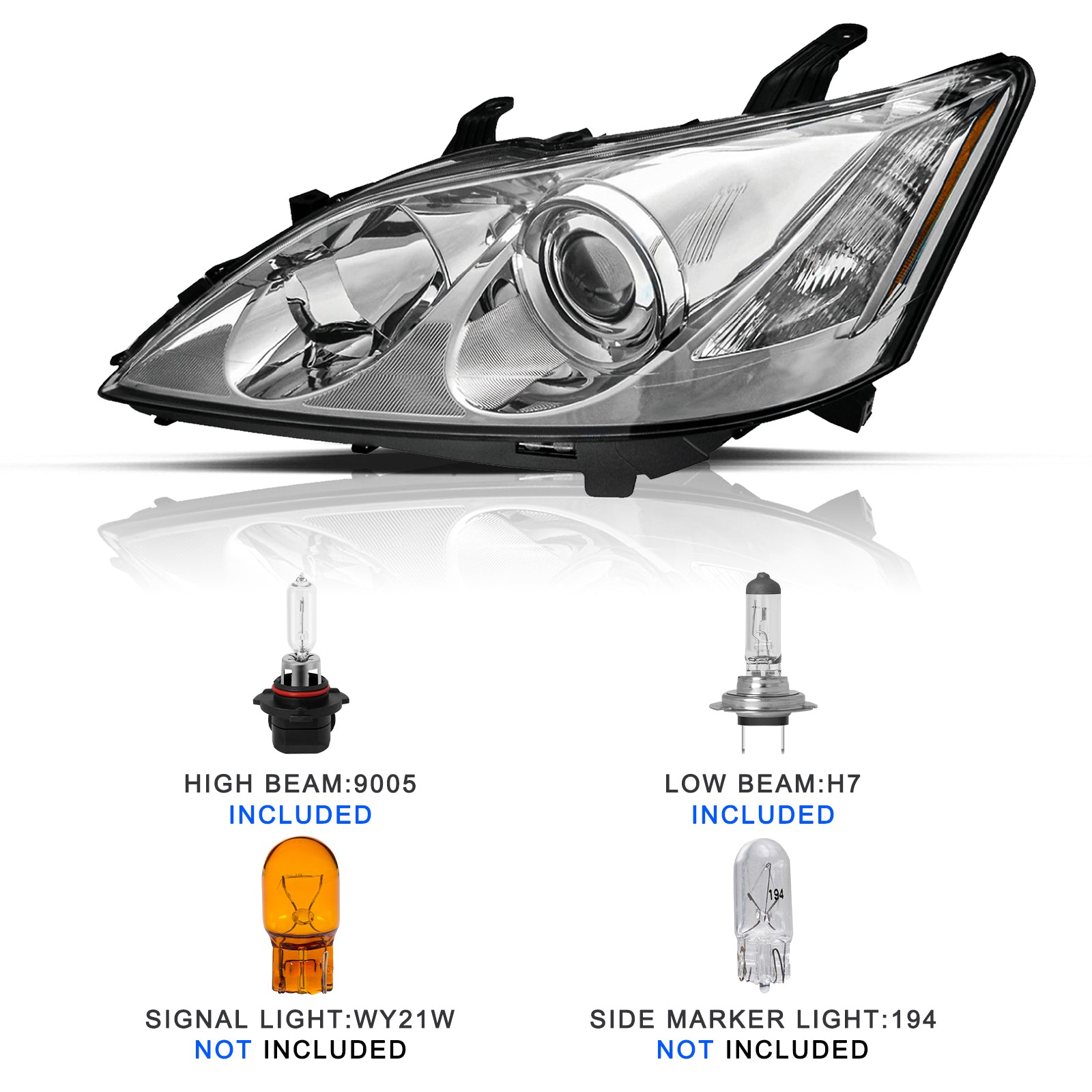 VehicleAid Headlights For 2007-2009 Lexus ES350