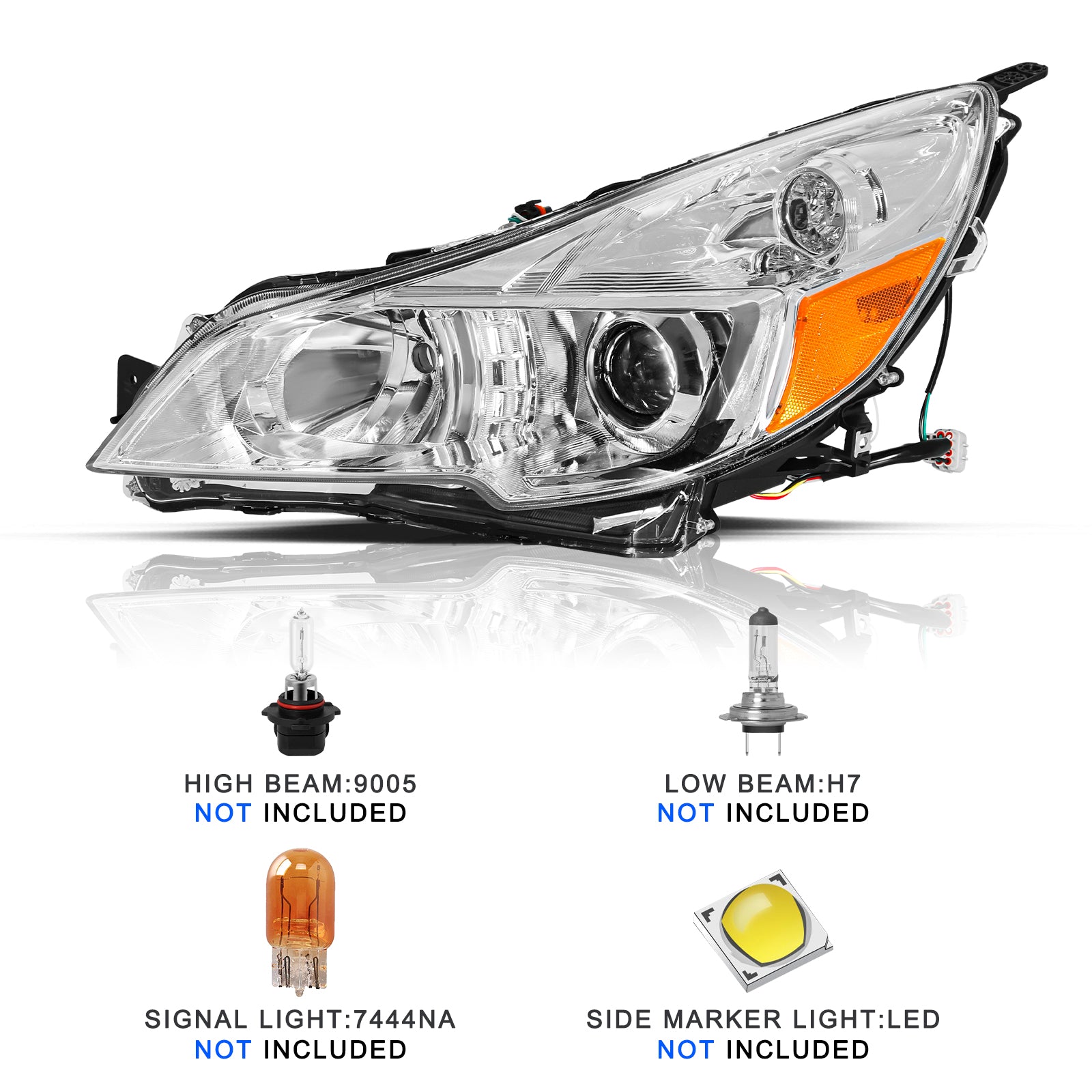 VehicleAid Headlights For 2010-2014 Subaru Outback/Legacy