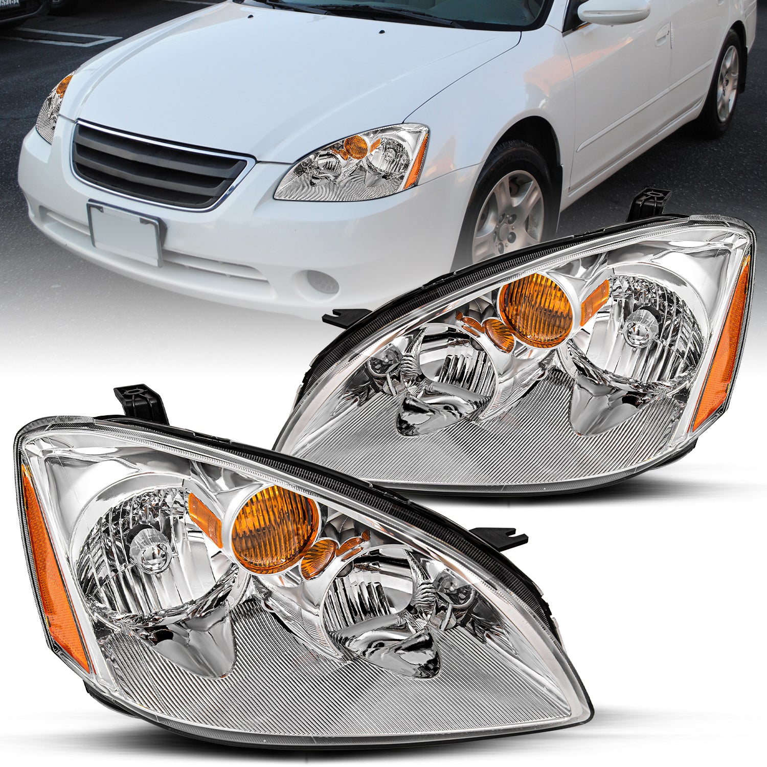 VehicleAid Headlights For 2002-2004 Nissan Altima