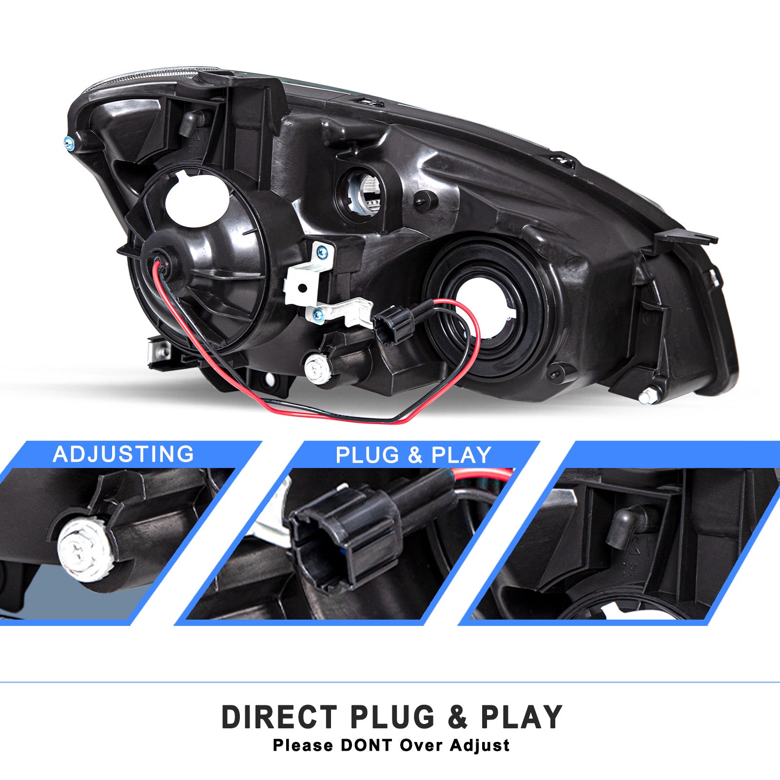 VehicleAid Headlights For 2002-2004 Nissan Altima