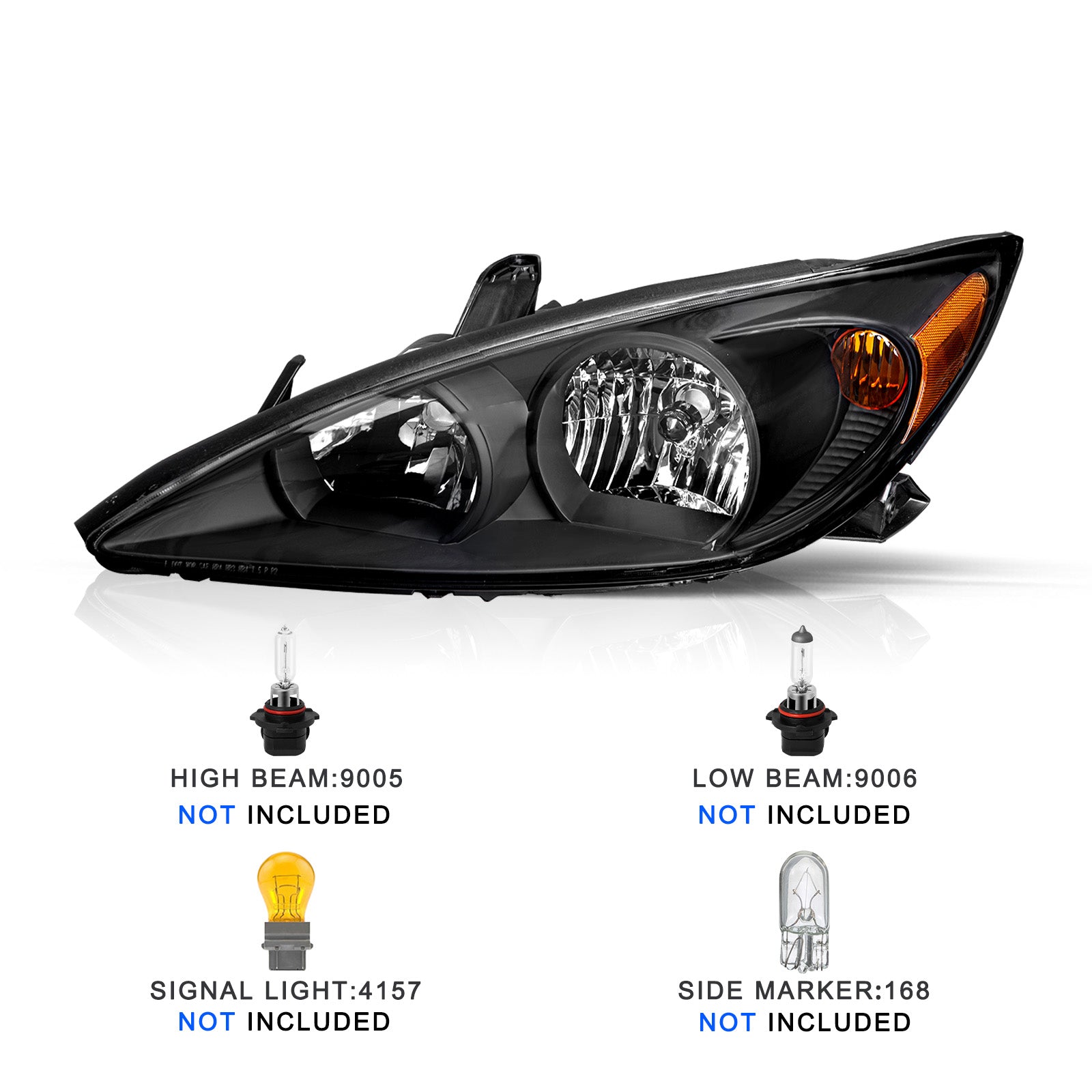 VehicleAid Headlights For 2002-2004 Toyota Camry