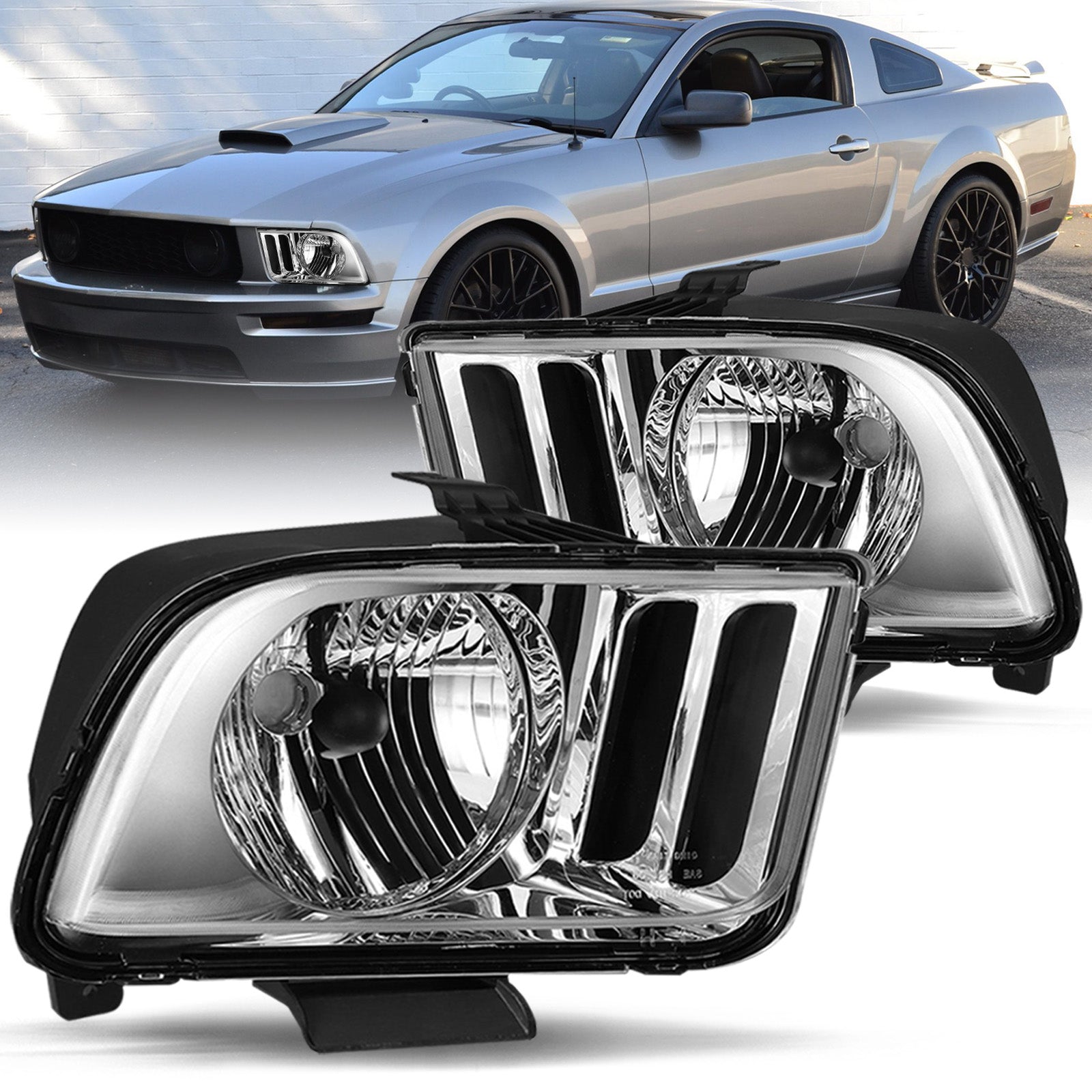 VehicleAid Headlights For 2005-2009 Ford Mustang