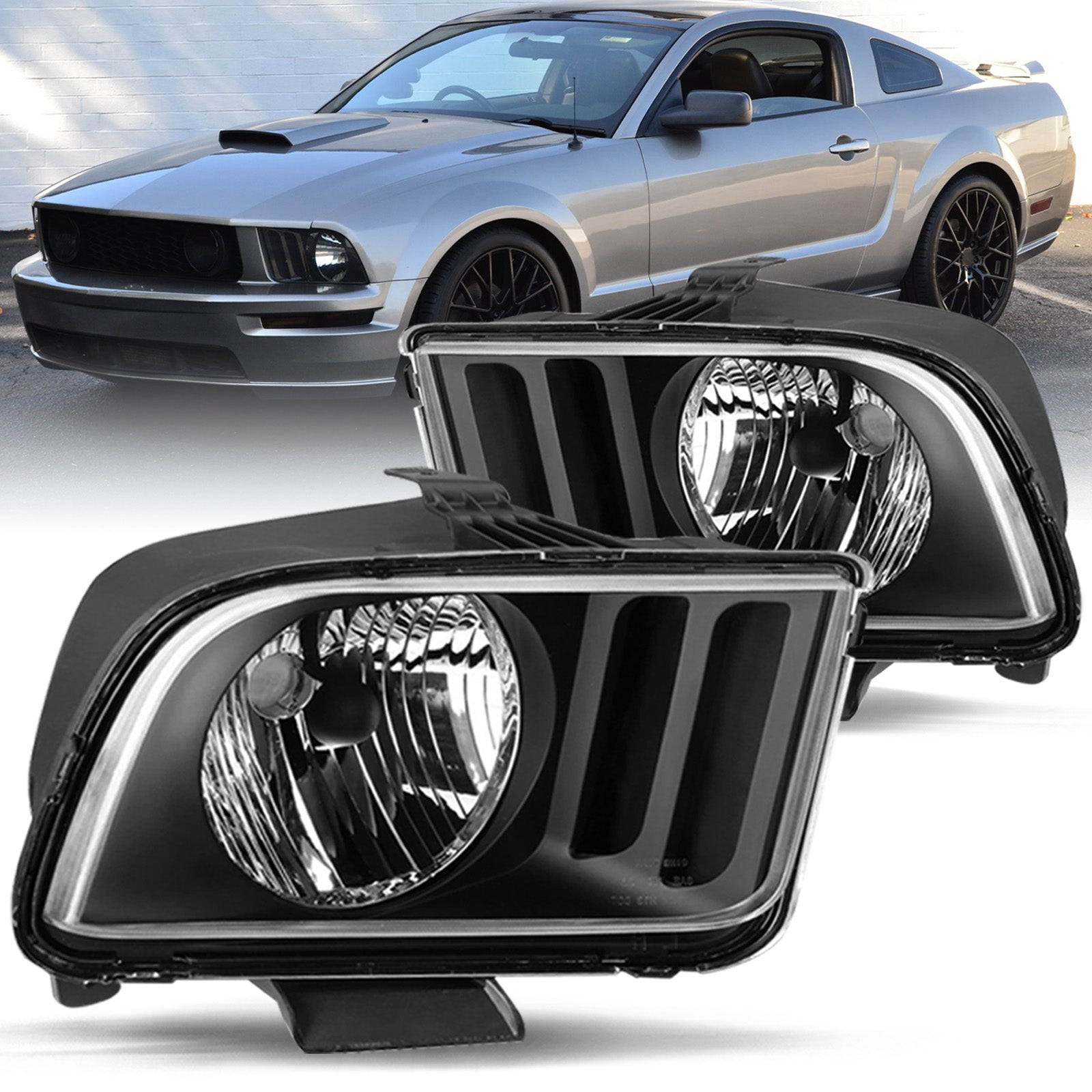 VehicleAid Headlights For 2005-2009 Ford Mustang