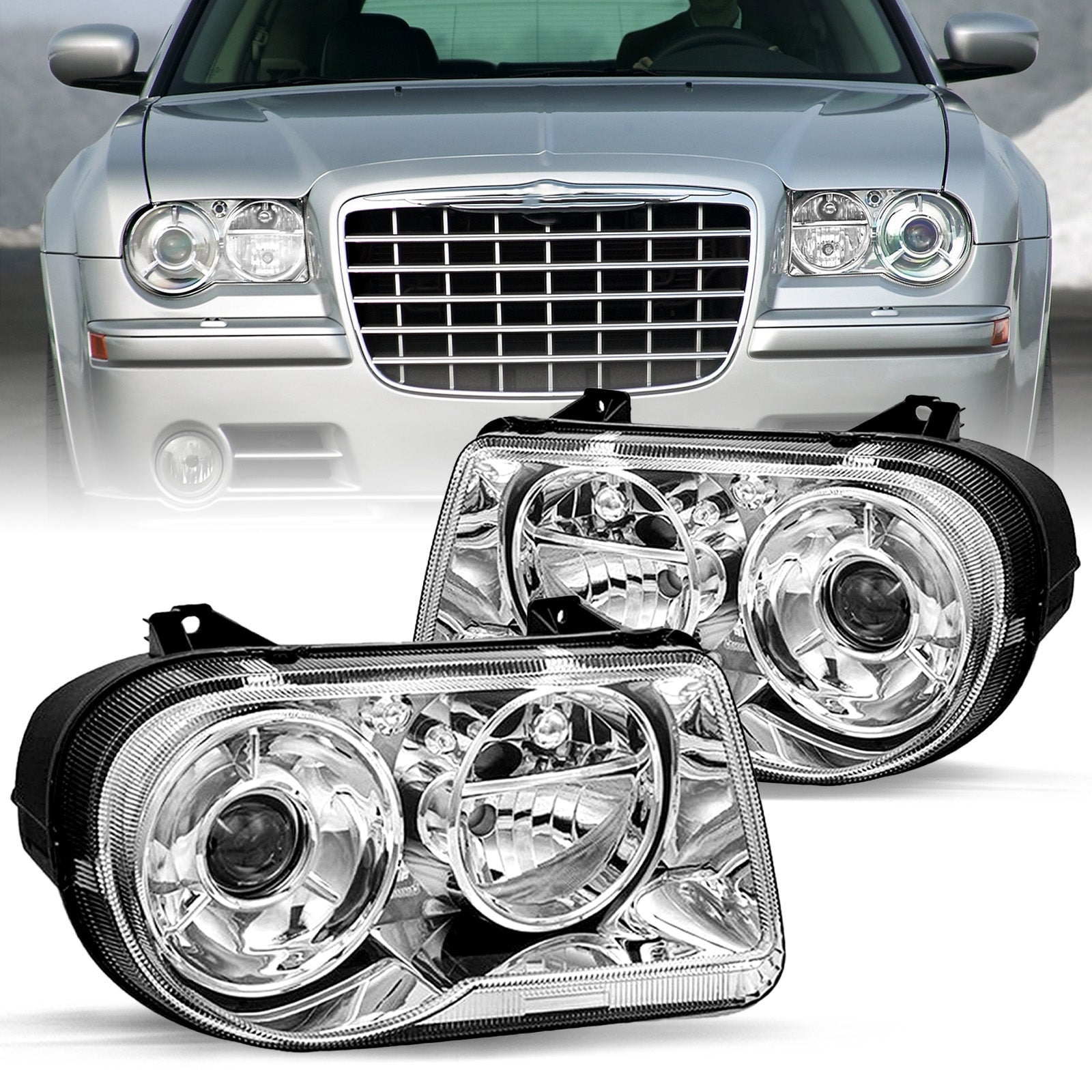 VehicleAid Headlights For 2005-2010 Chrysler 300C