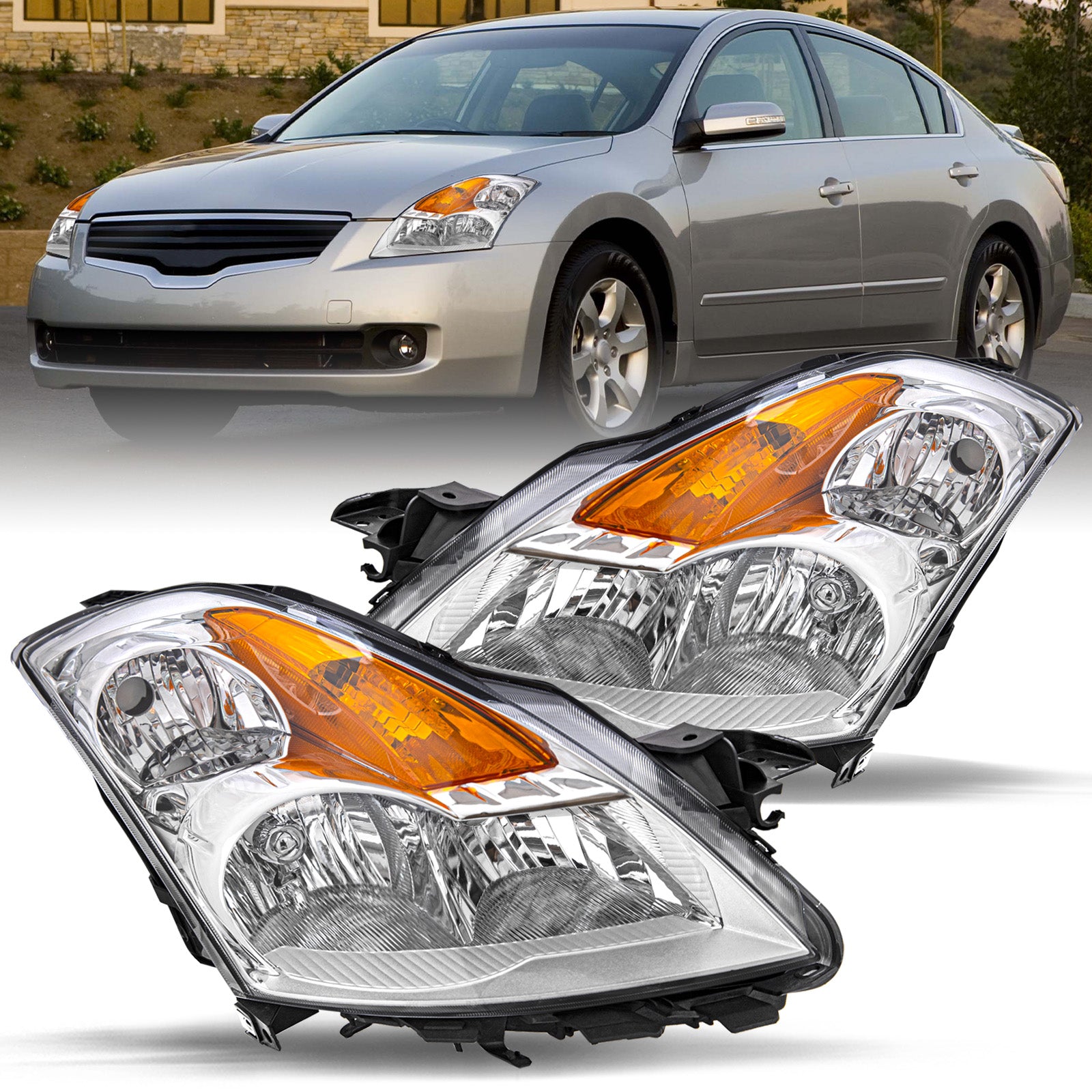 VehicleAid Headlights For 2007-2009 Nissan Altima