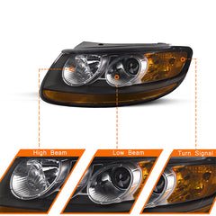 VehicleAid Headlights For 2007-2012 Hyundai Santa Fe