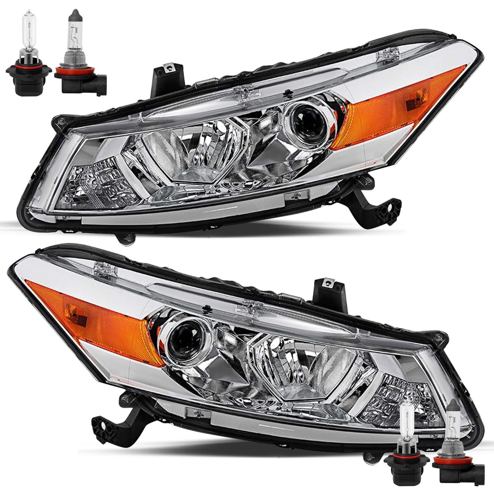 VehicleAid Headlights For 2008-2012 Honda Accord 2-Door Coupe