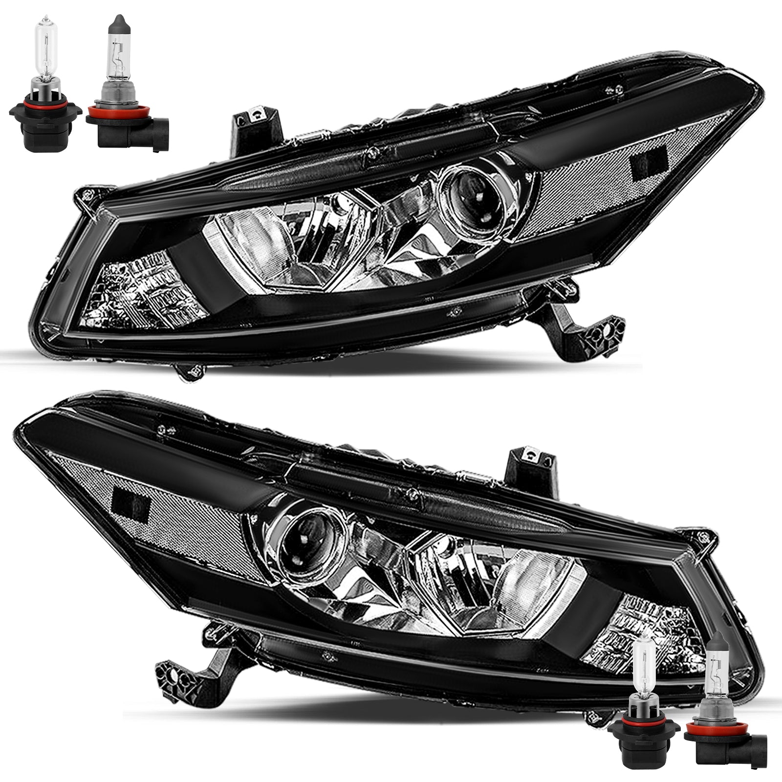 VehicleAid Headlights For 2008-2012 Honda Accord 2-Door Coupe