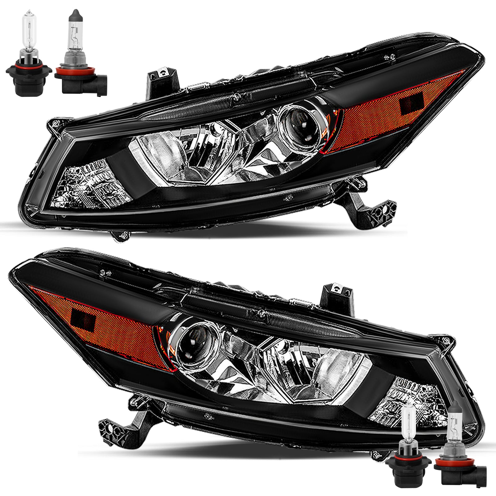 VehicleAid Headlights For 2008-2012 Honda Accord 2-Door Coupe