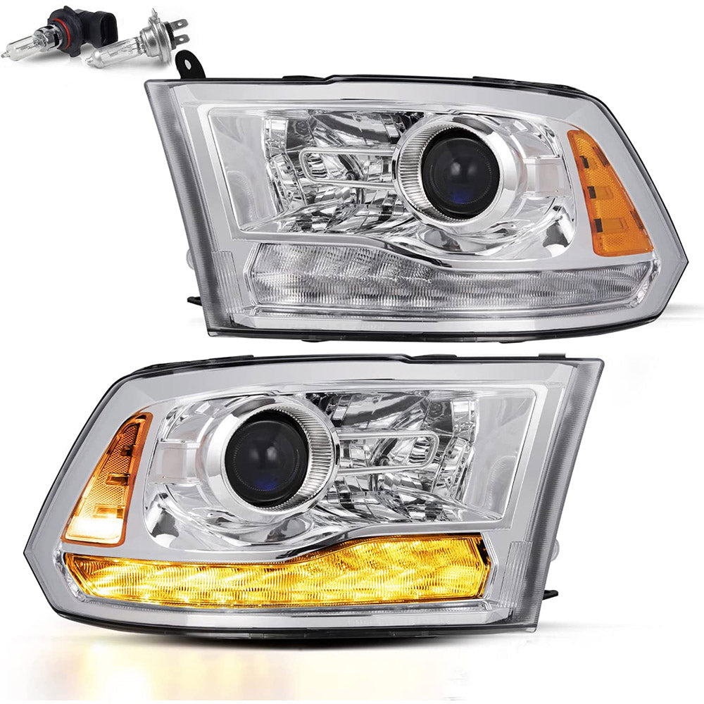 VehicleAid LED DRL Projector Headlights For 2009-2018 Dodge Ram 1500