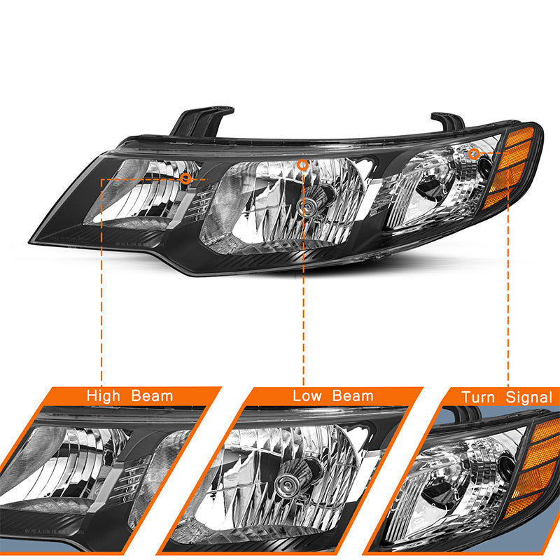 VehicleAid Headlights For 2010-2013 Kia Forte