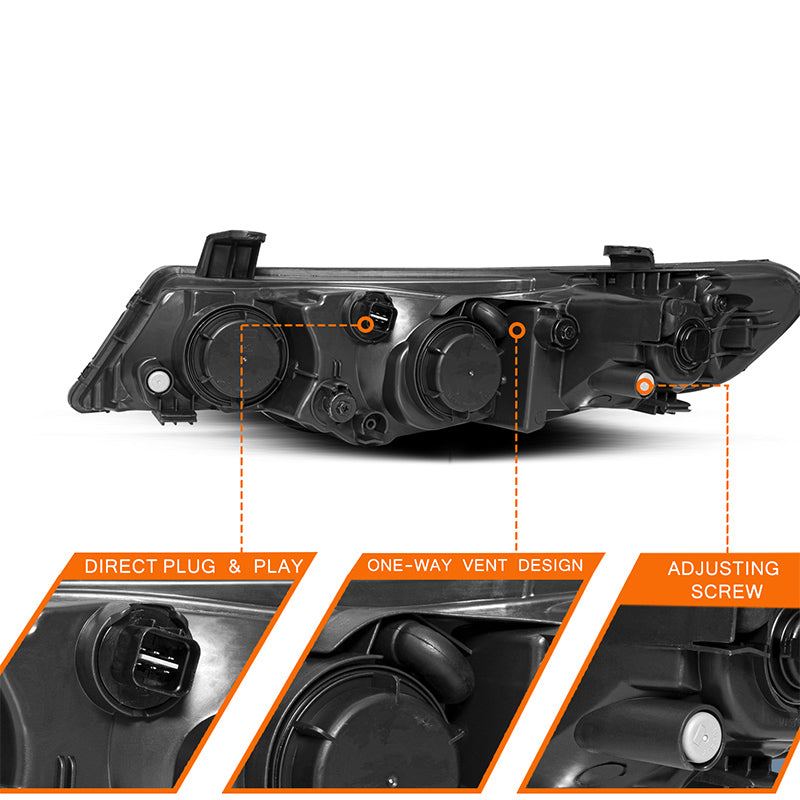 VehicleAid Headlights For 2010-2013 Kia Forte