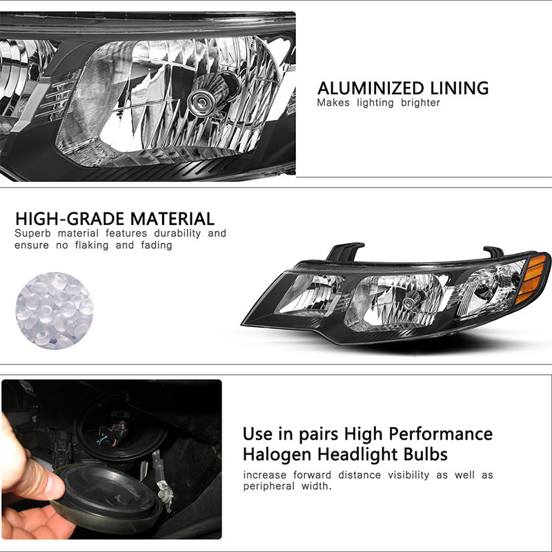 VehicleAid Headlights For 2010-2013 Kia Forte