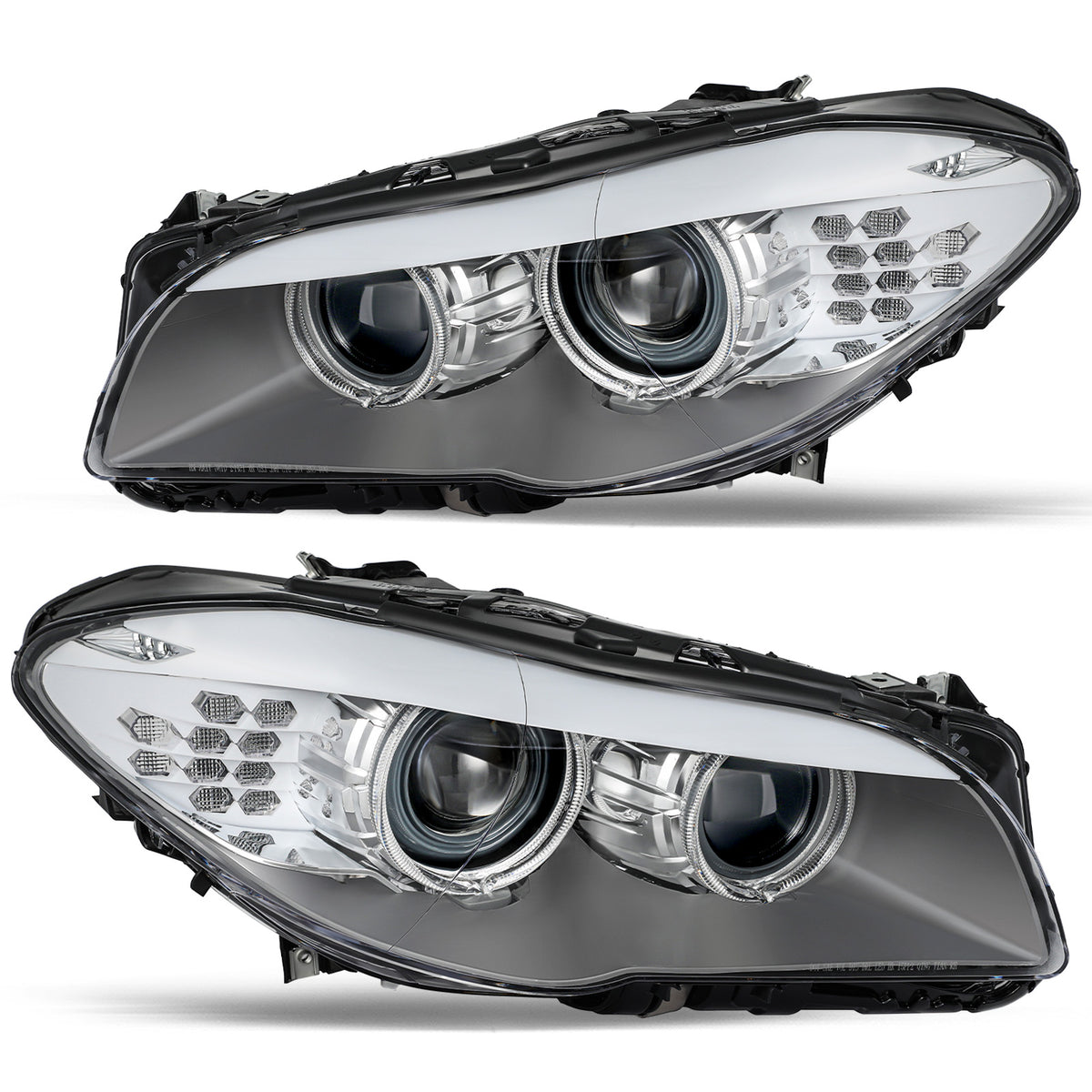 VehicleAid Headlights For 2011-2013 BMW 5 Series F10 F18 528i 535i 550i M5 w/o AFS