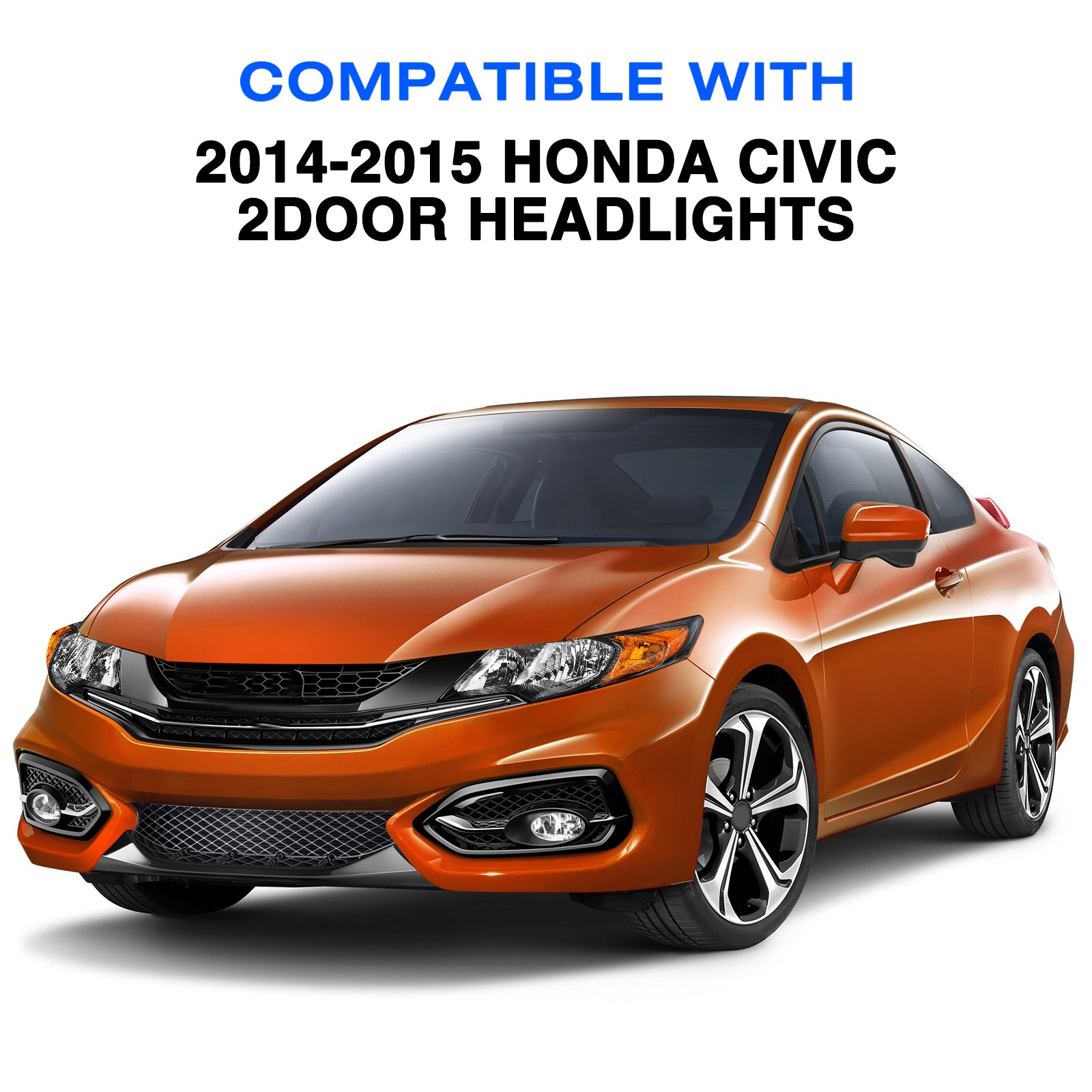 VehicleAid Headlights For 2014-2015 Honda Civic