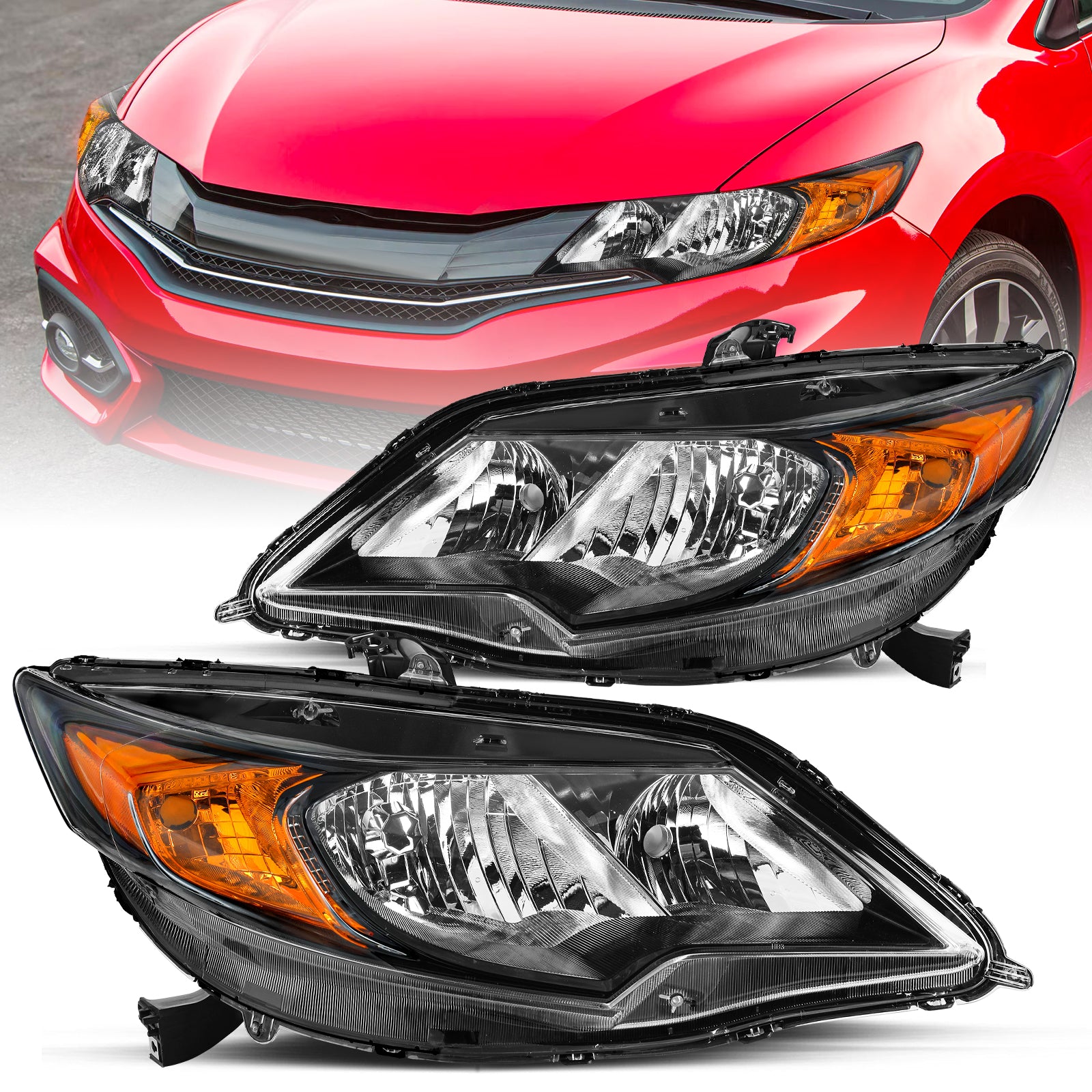 VehicleAid Headlights For 2014-2015 Honda Civic