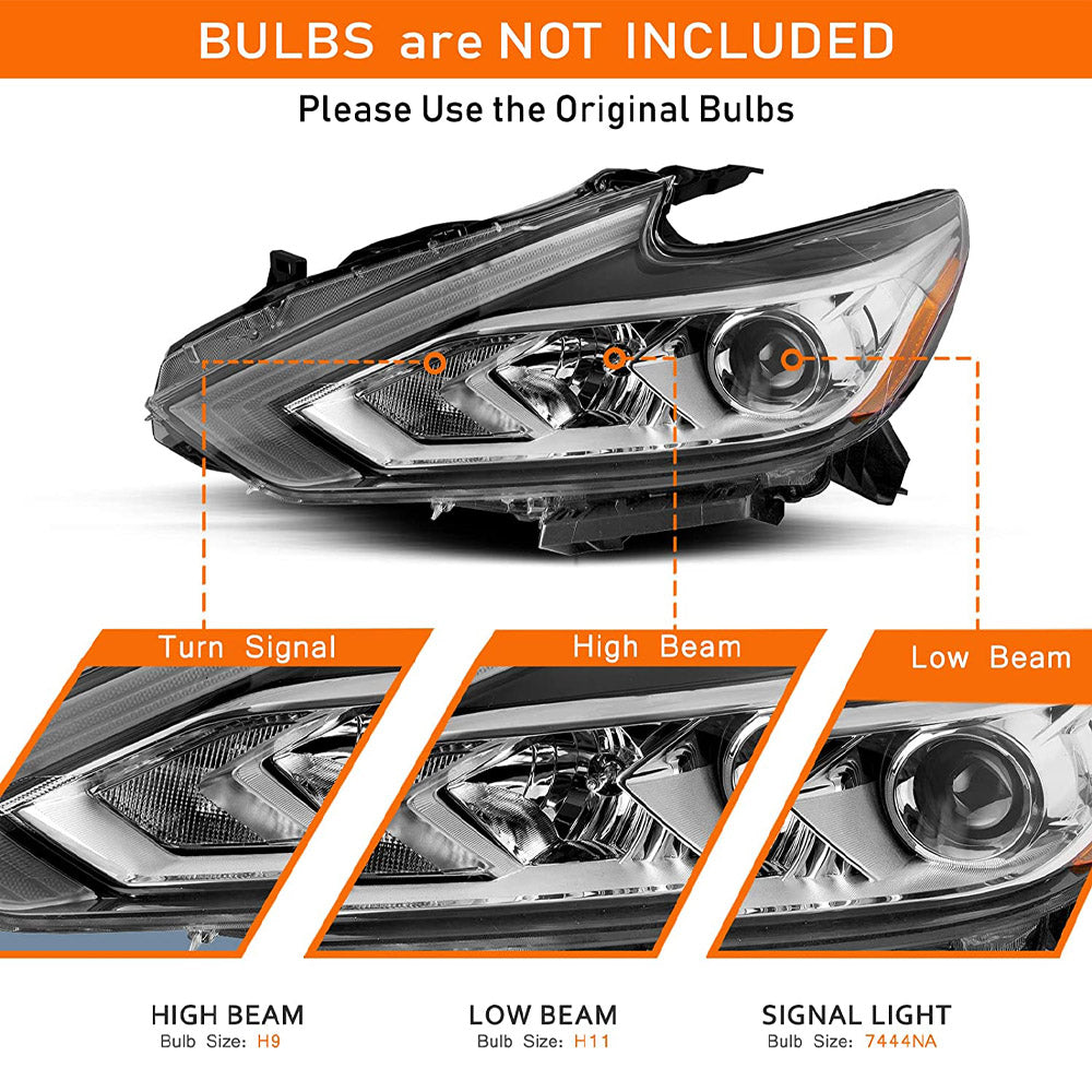 VehicleAid Headlights For 2016-2018 Nissan Altima