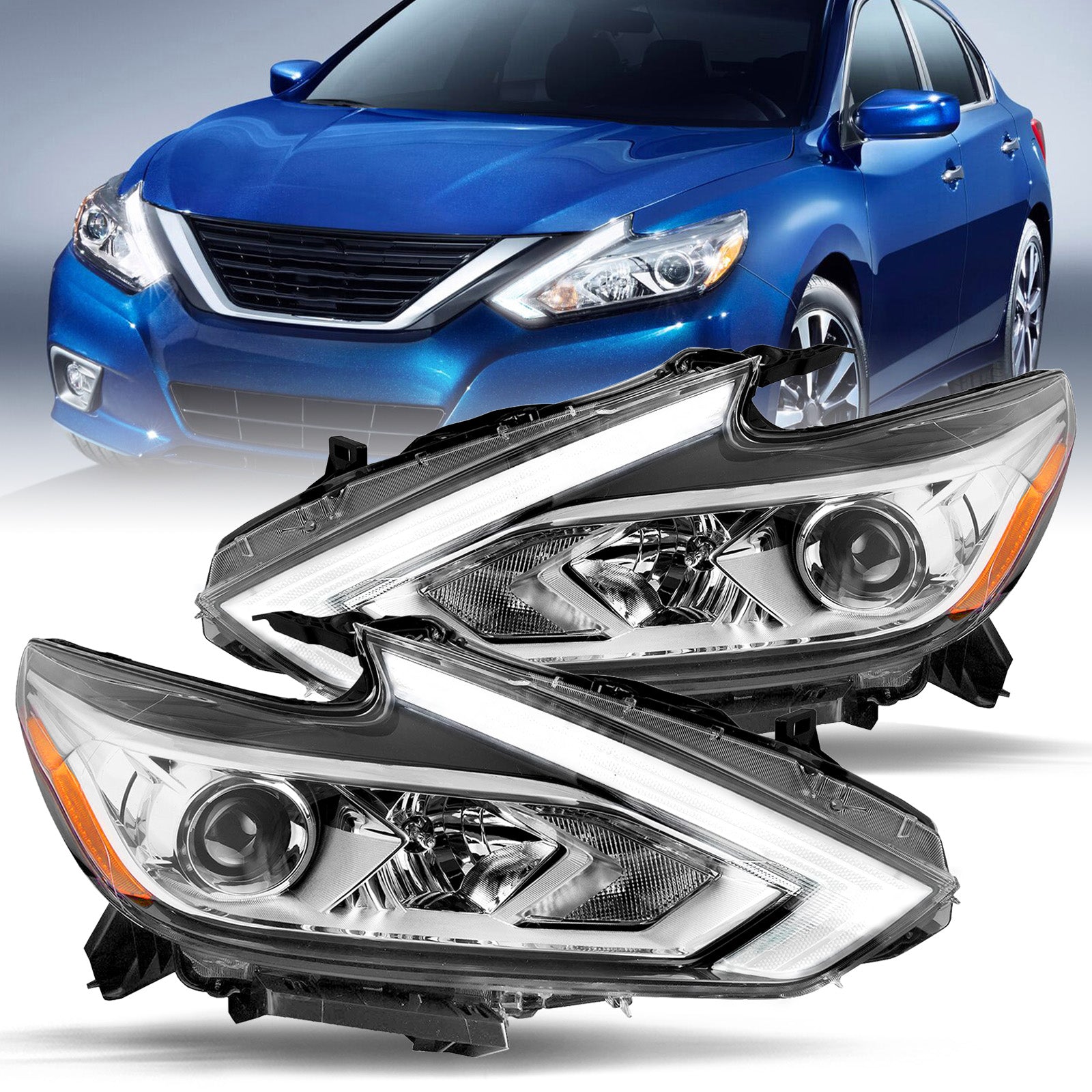 VehicleAid Headlights For 2016-2018 Nissan Altima