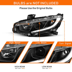 VehicleAid Headlights For 2016-2020 Honda Civic