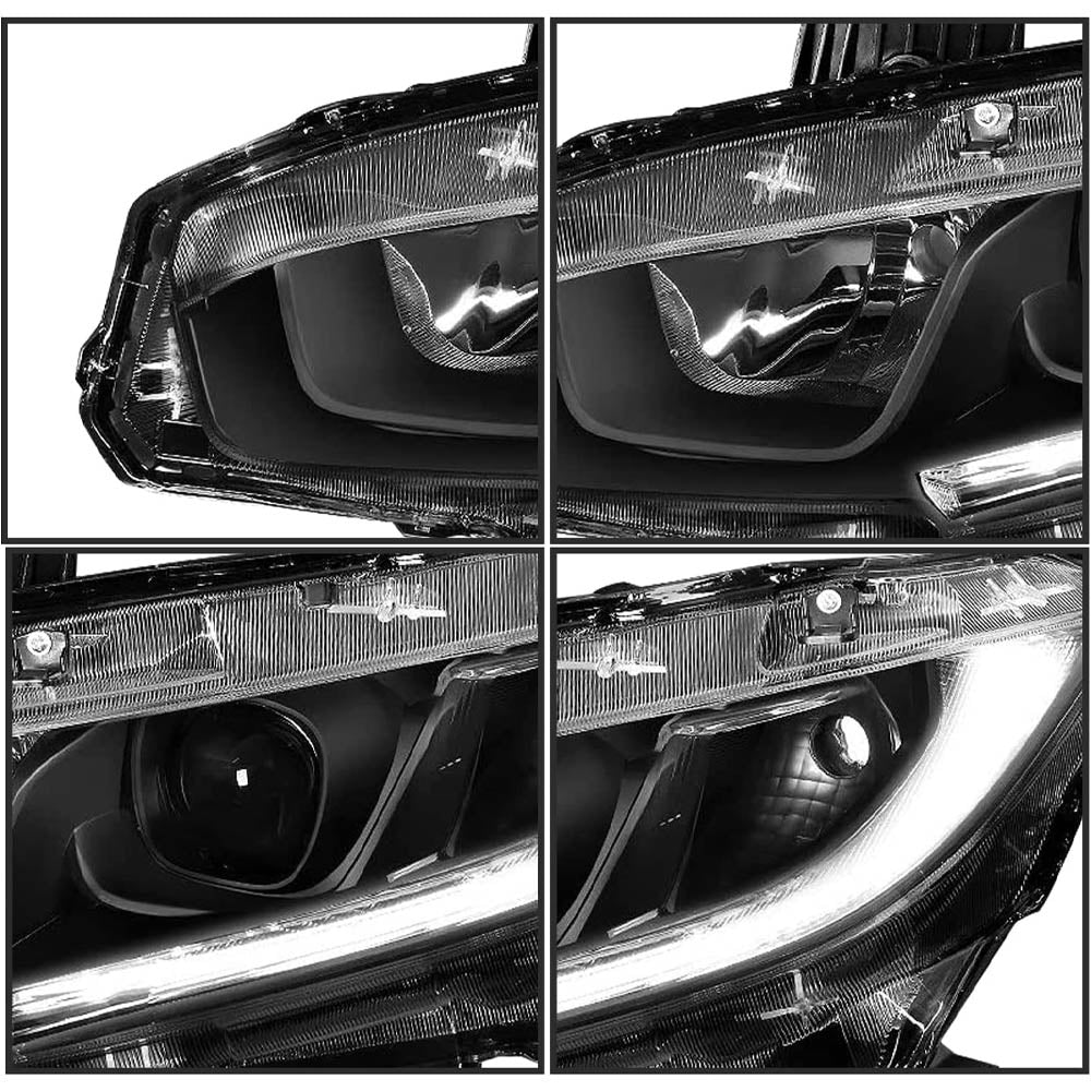 VehicleAid Headlights For 2016-2020 Honda Civic