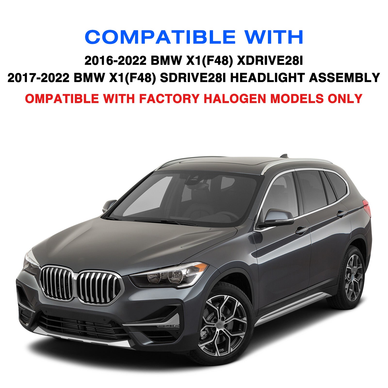 VehicleAid Headlights For 2016-2022 BMW X1(F48) xDrive28i