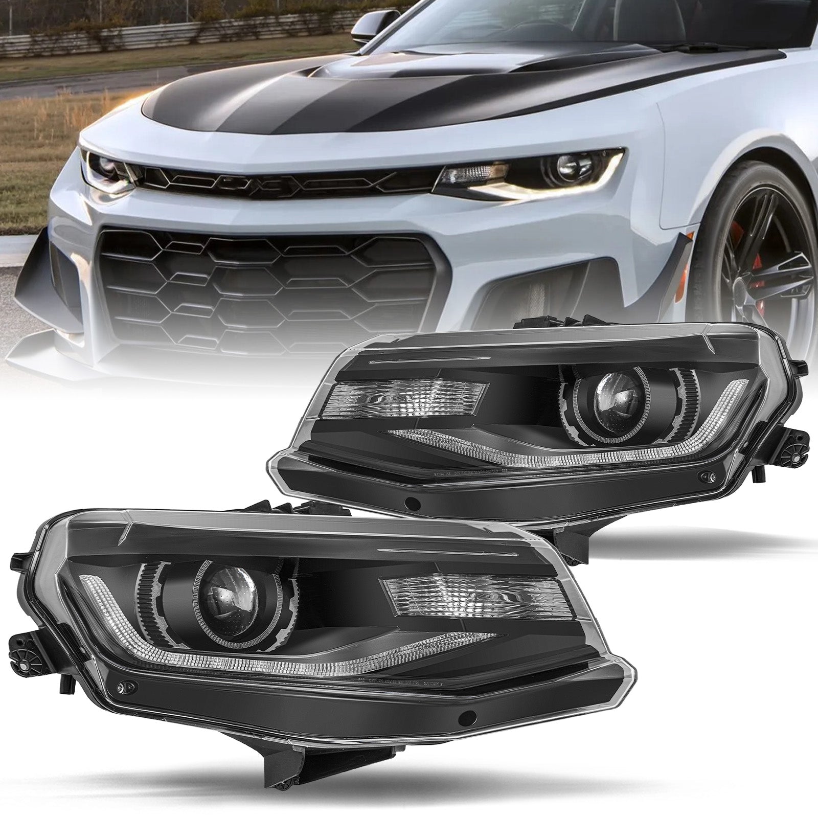 VehicleAid Headlights For 2016-2022 Chevy Camaro