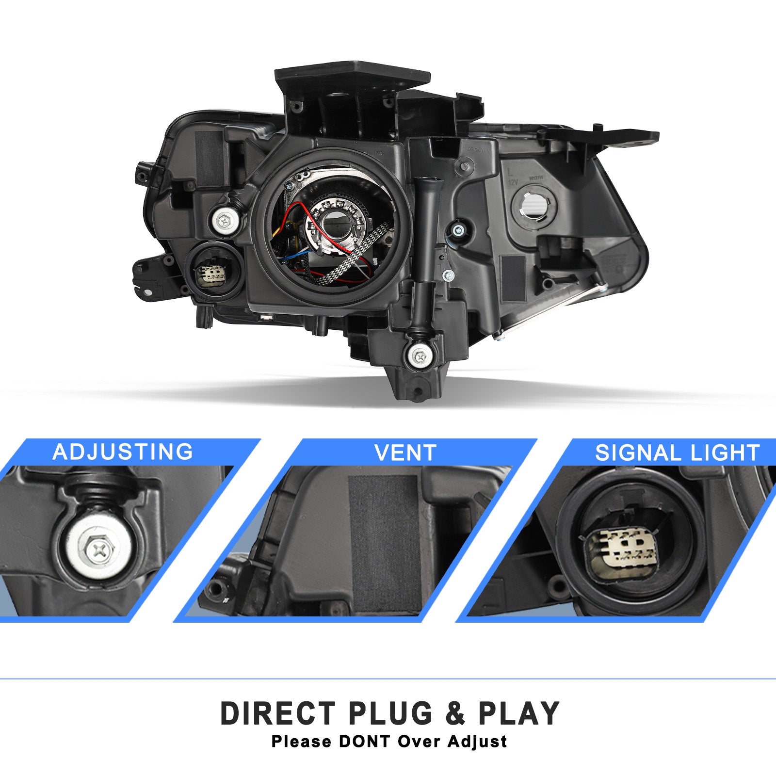 VehicleAid Headlights For 2016-2022 Chevy Camaro