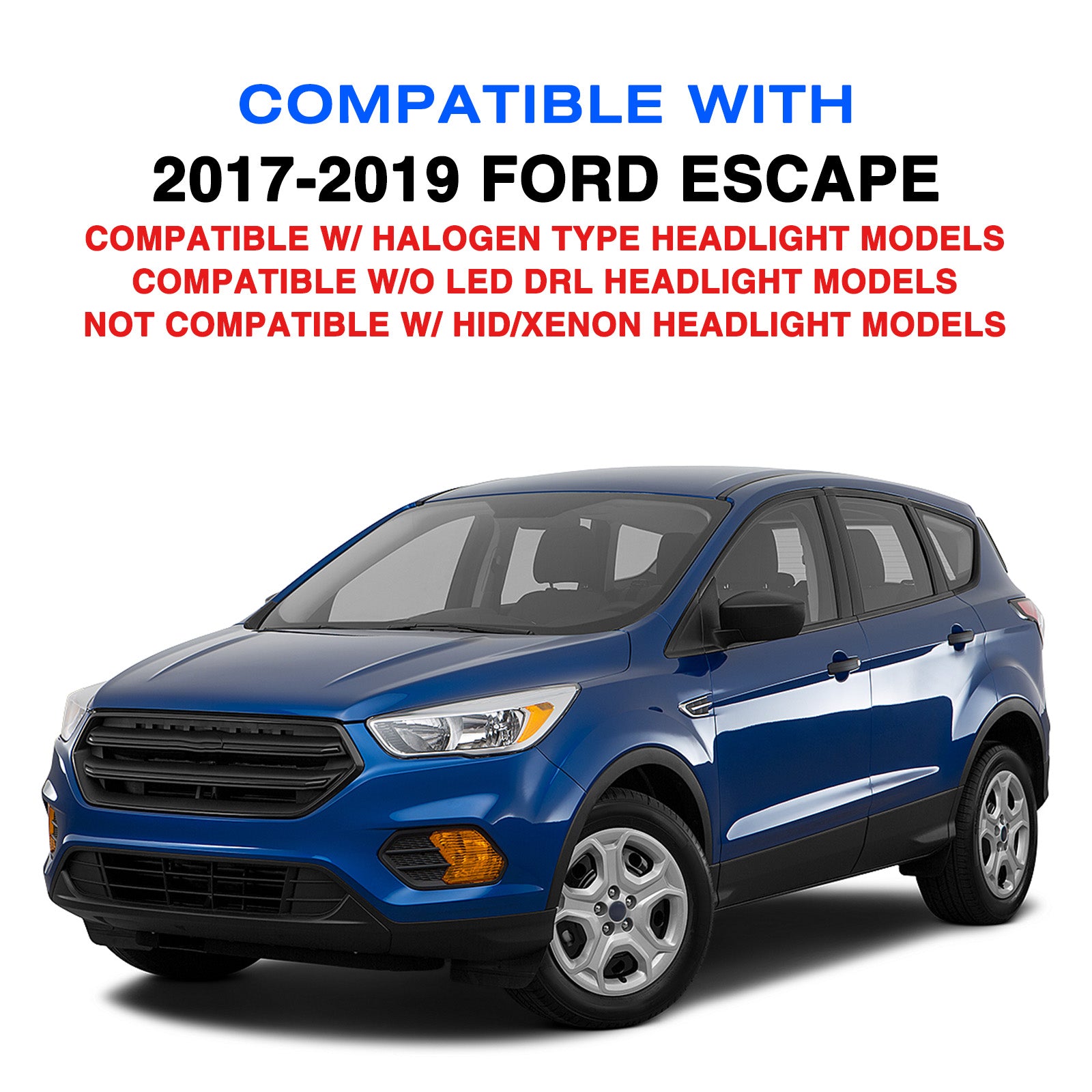 VehicleAid Headlights For 2017-2019 Ford Escape