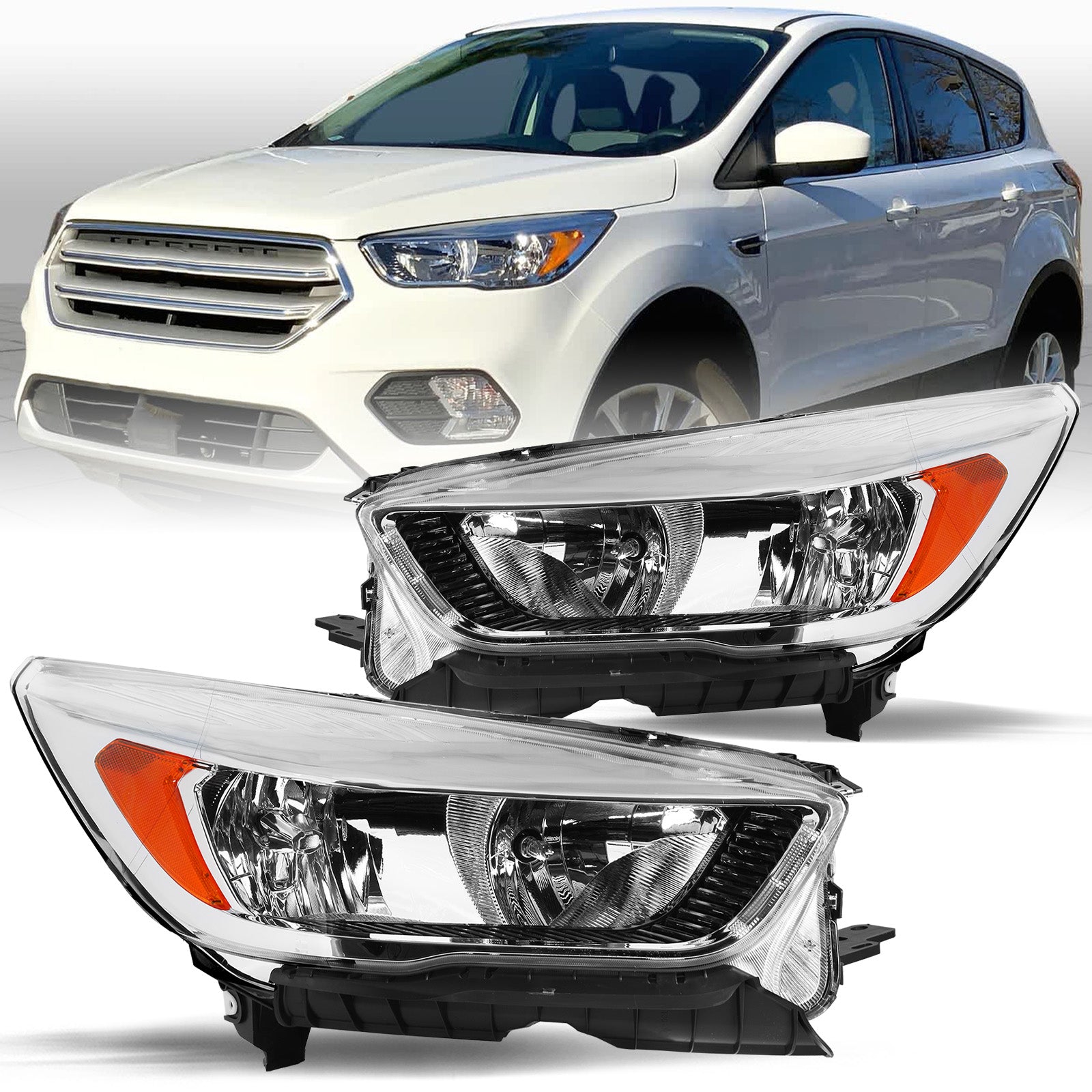 VehicleAid Headlights For 2017-2019 Ford Escape